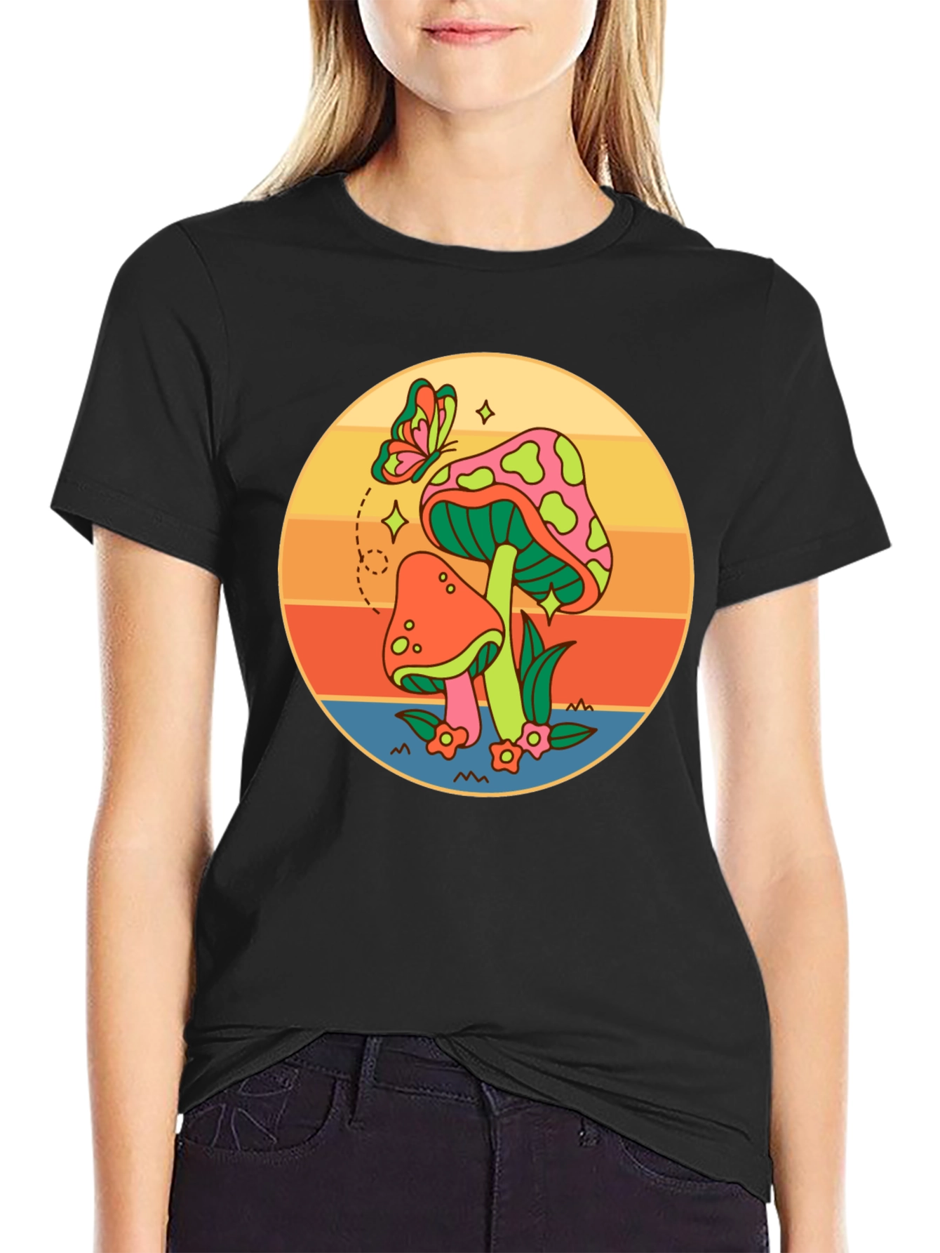 Retro Mushroom T-Shirt - Groovy Psychedelic Design