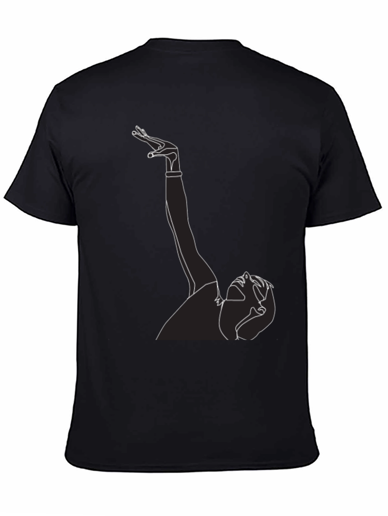 Abstract Line Art Graphic Tee - Unisex Black T-Shirt