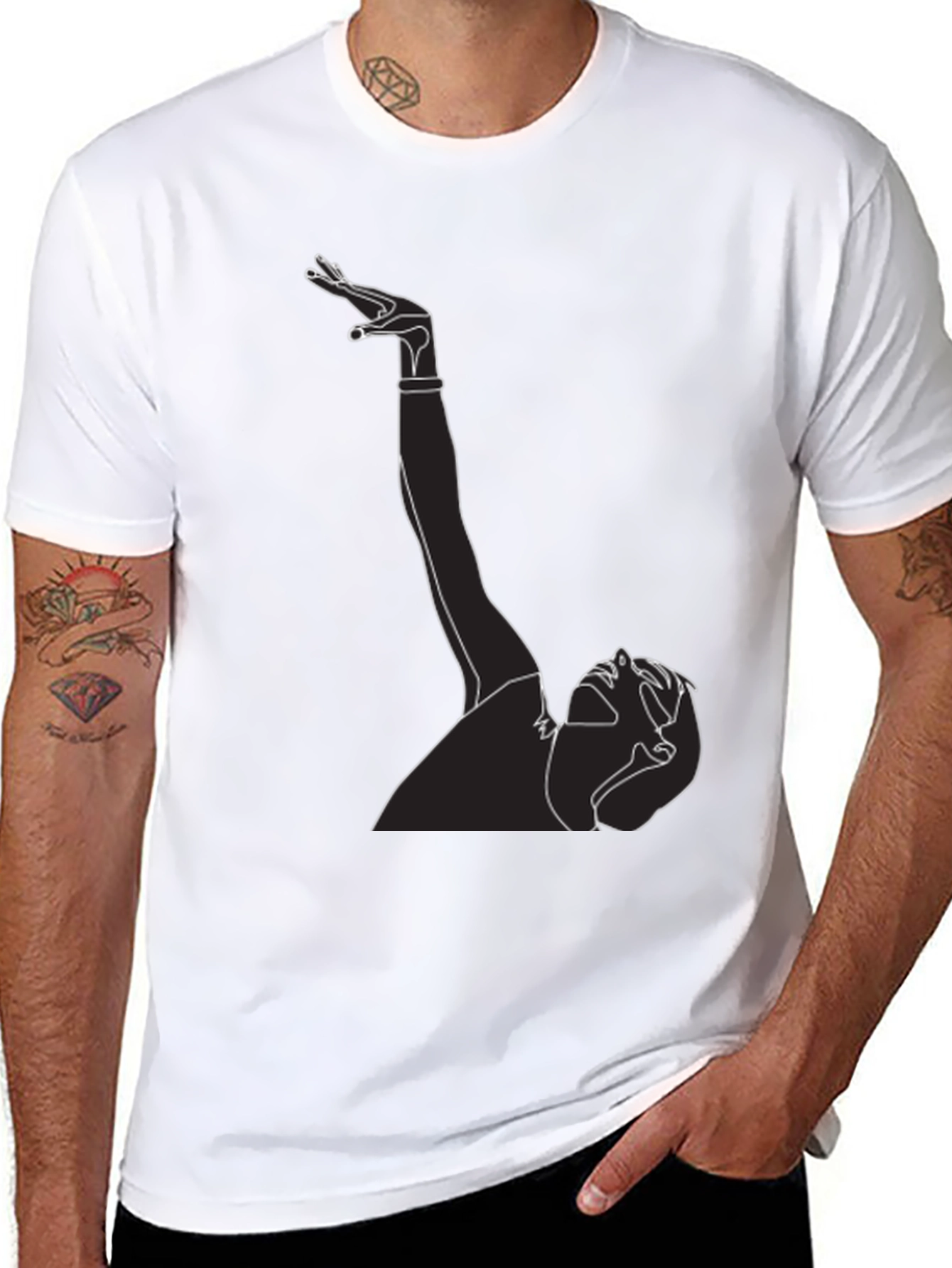 Abstract Line Art Graphic Tee - Unisex Black T-Shirt