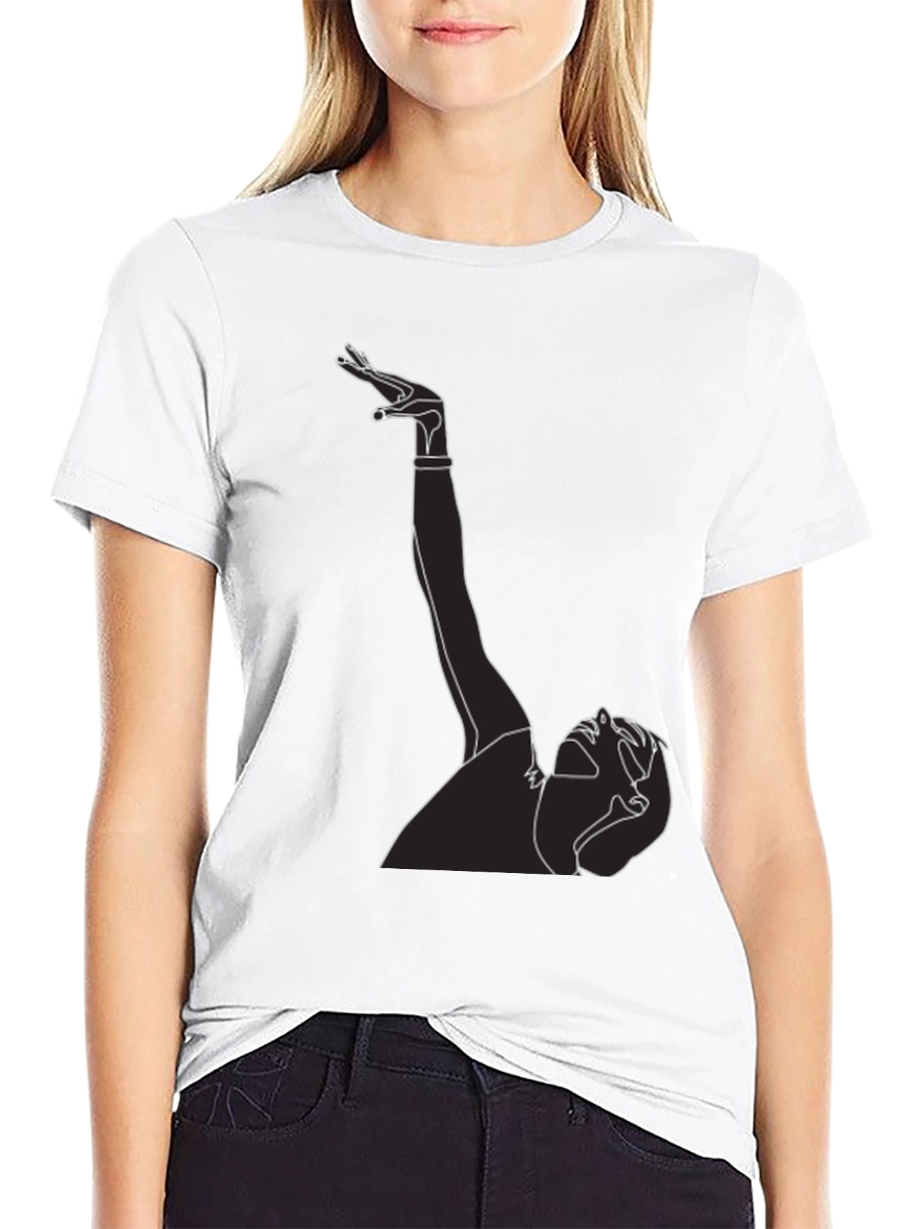 Abstract Line Art Graphic Tee - Unisex Black T-Shirt