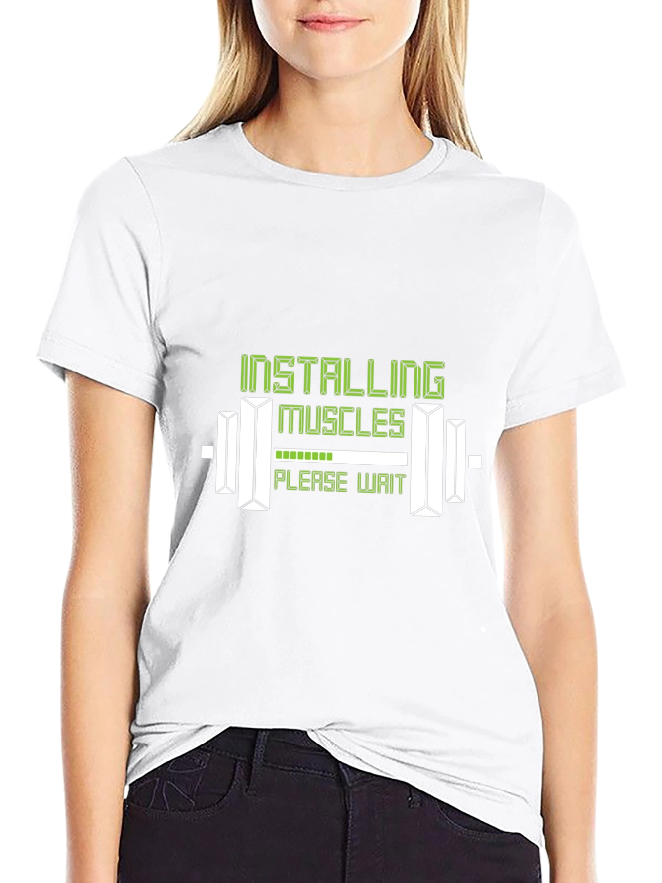Installing Muscles Graphic Tee - Gym Humor