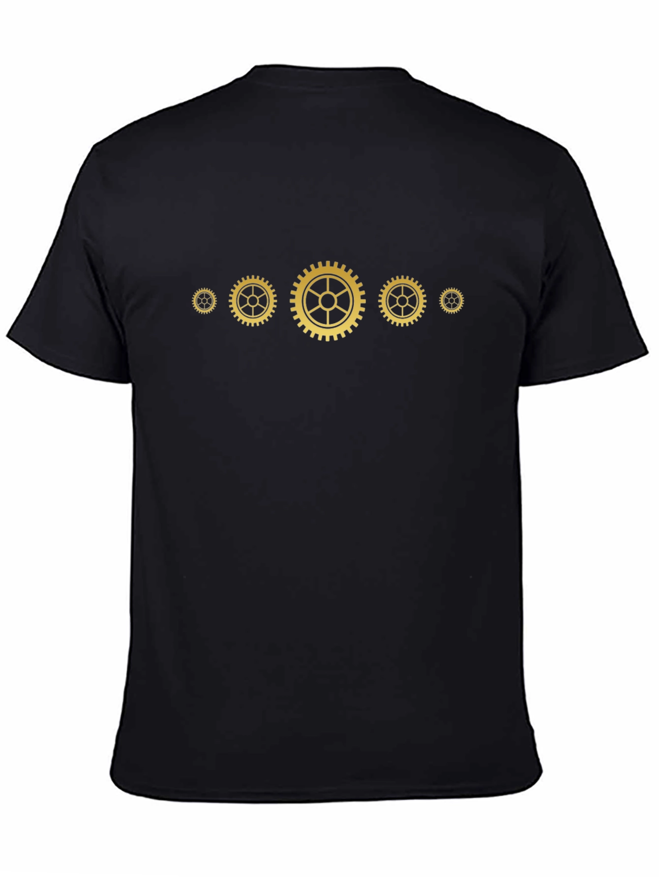 Gear Graphic Tee - Black Cotton Casual T-Shirt
