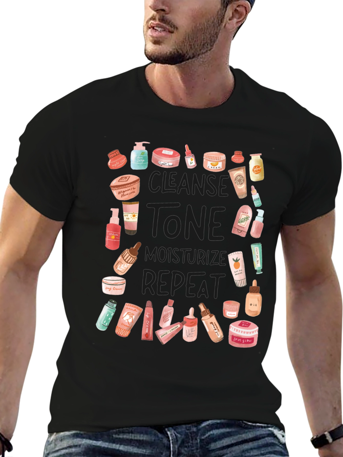 Skincare Routine T-Shirt - Cleanse Tone Moisturize Repeat!