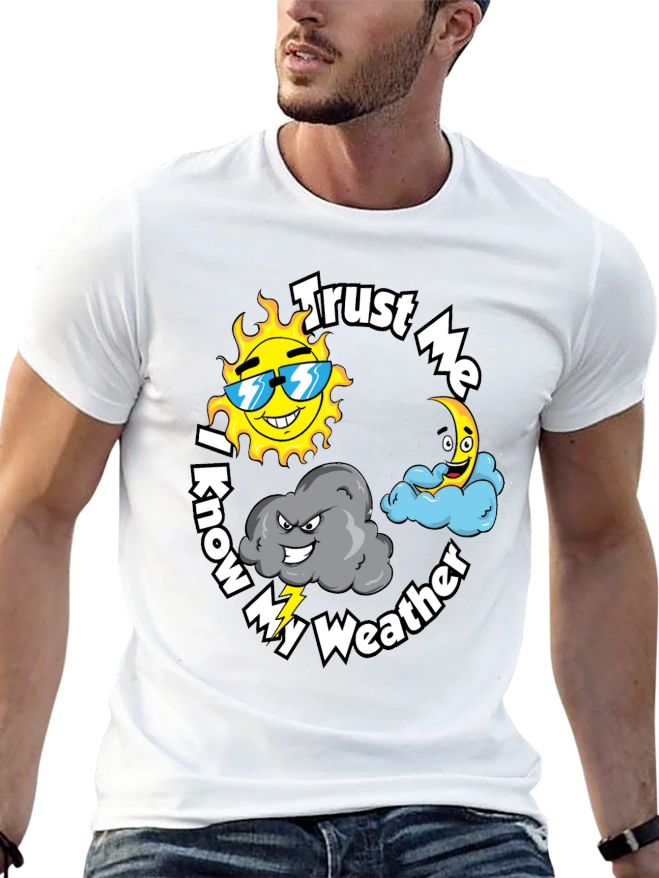 Trust Me I Know My Weather Black Cotton T-Shirt