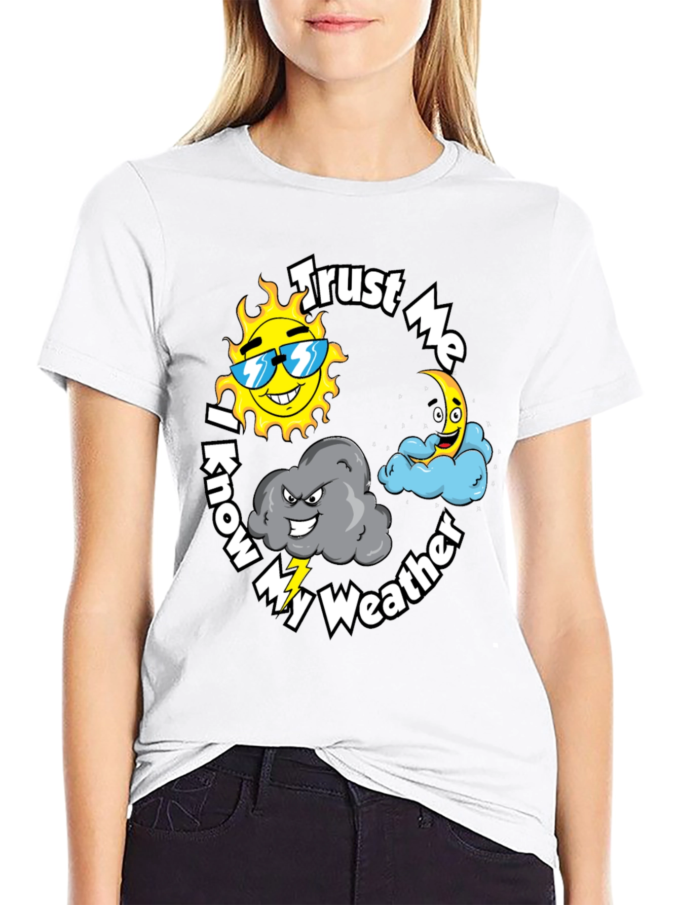 Trust Me I Know My Weather Black Cotton T-Shirt