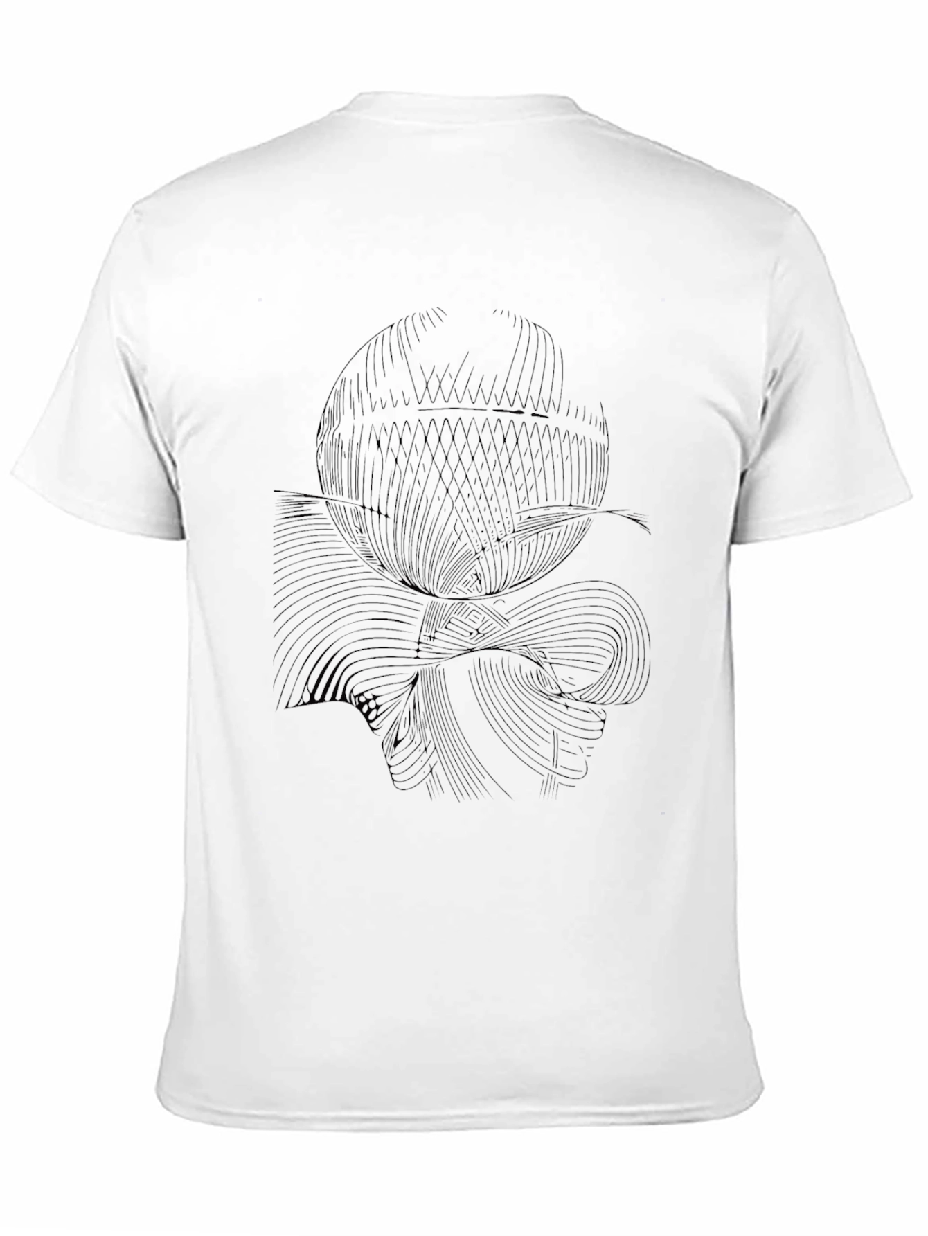 Abstract Line Art Black T-Shirt