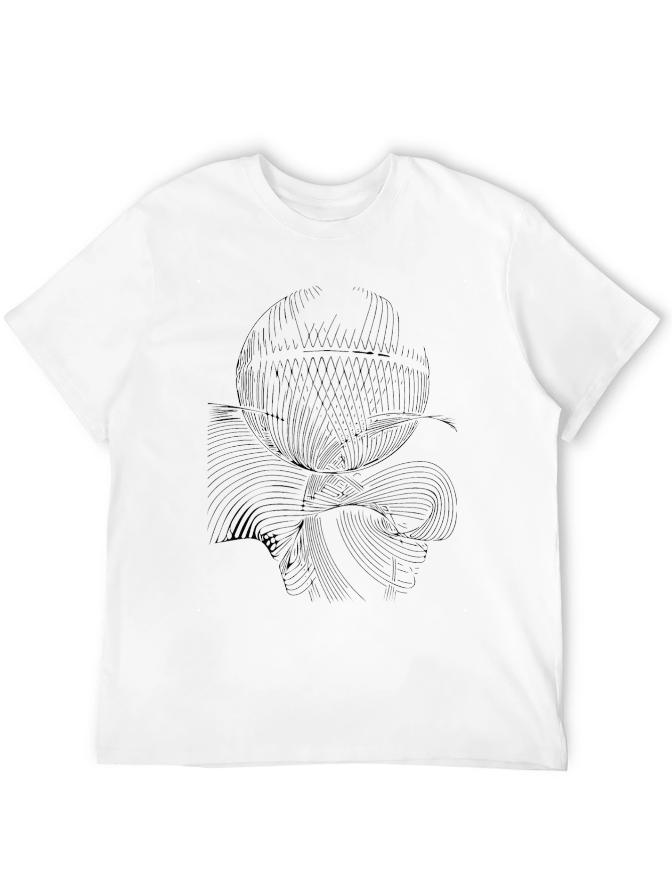 Abstract Line Art Black T-Shirt