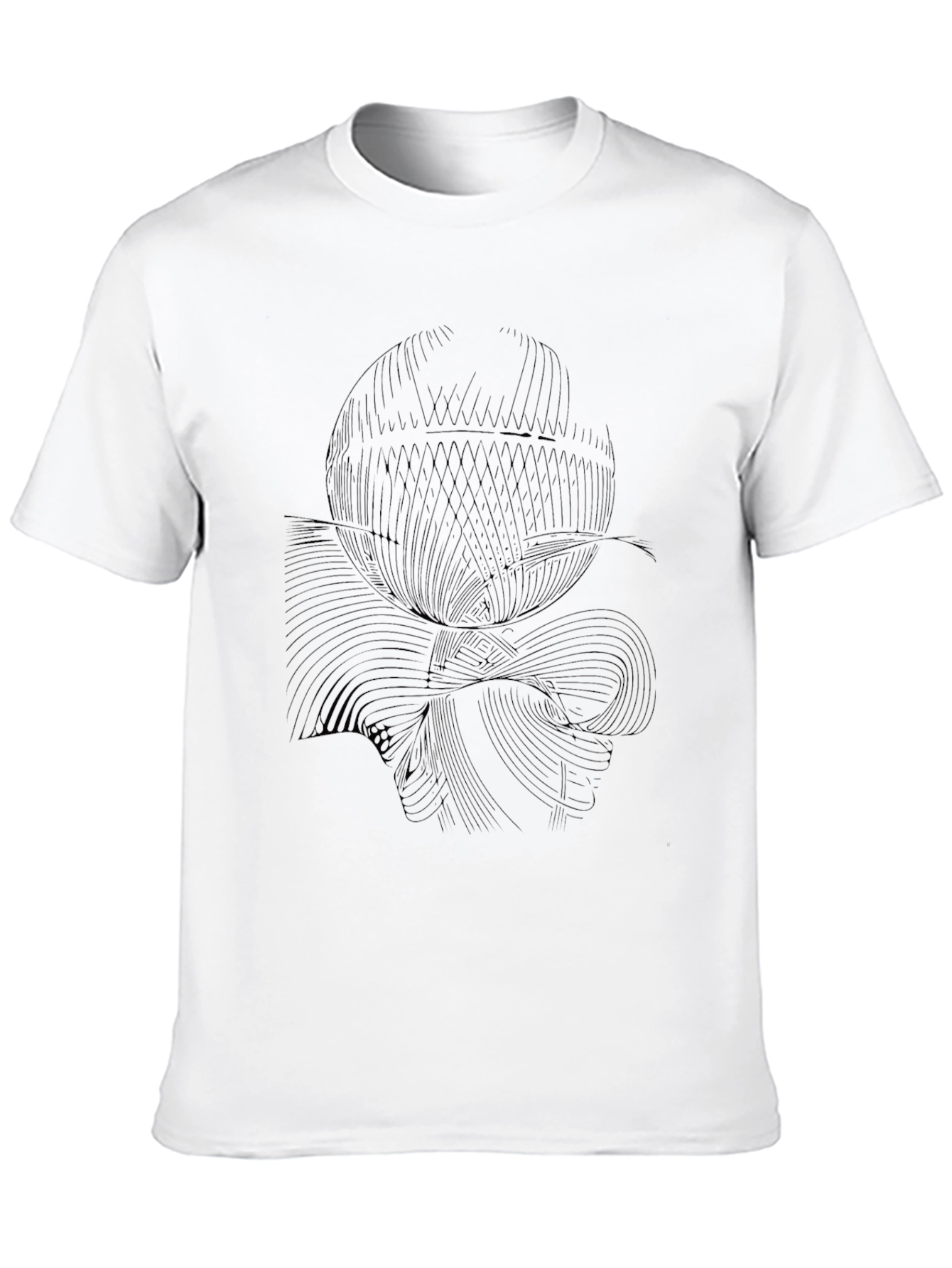 Abstract Line Art Black T-Shirt