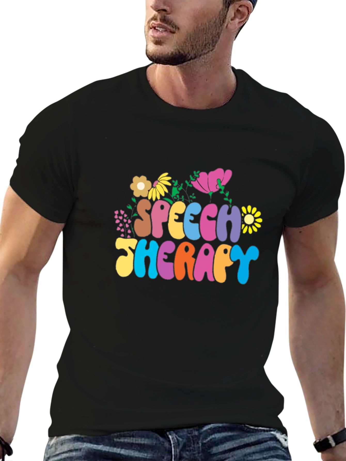 Speech Therapy T-Shirt with Floral Design