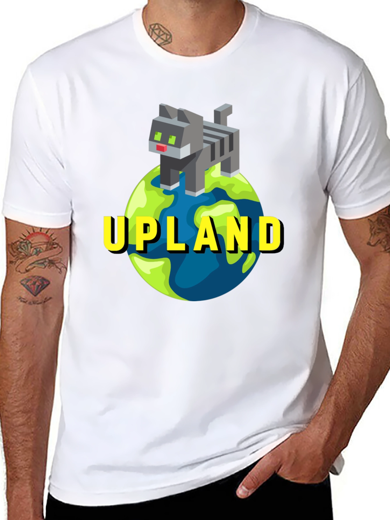 Upland Cat on Globe T-Shirt