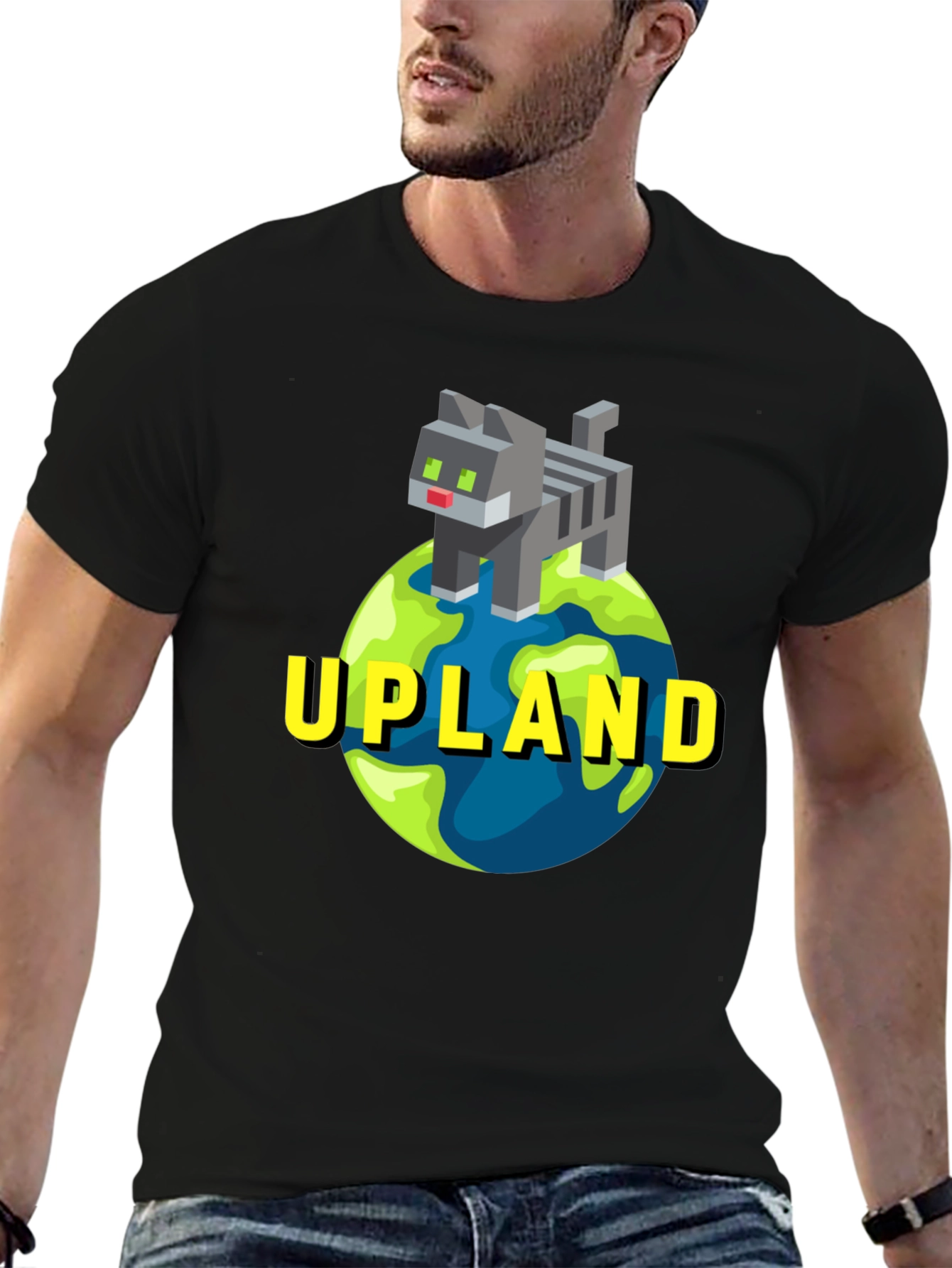 Upland Cat on Globe T-Shirt