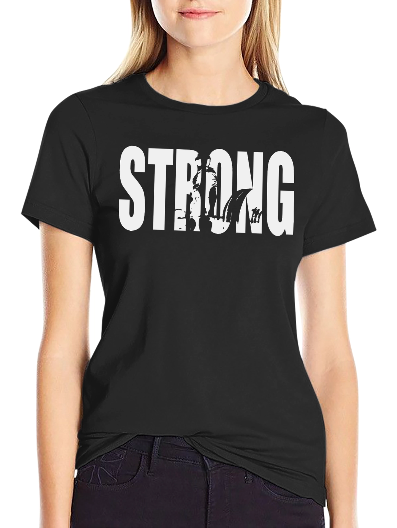 Strong Viking Graphic Black T-Shirt