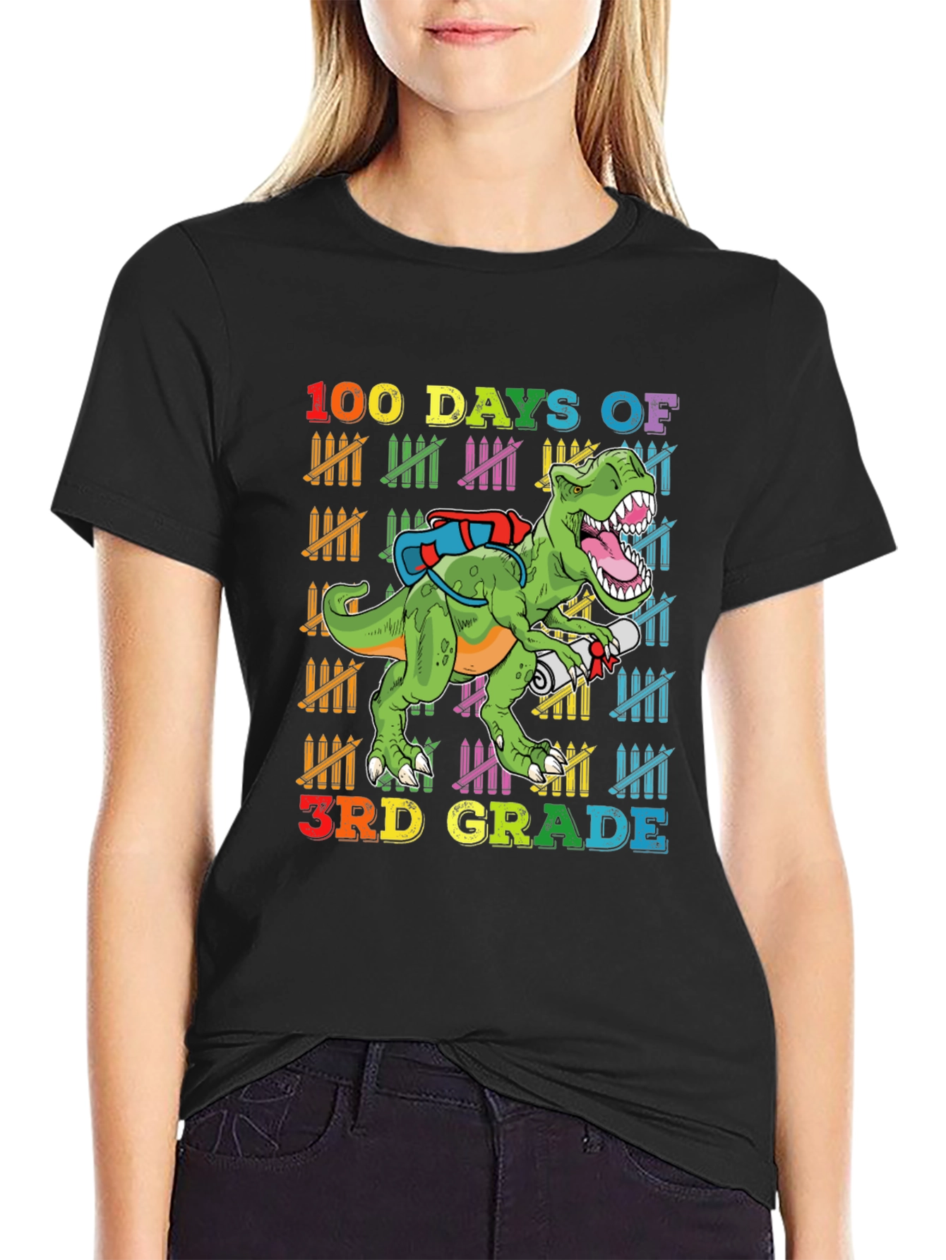 100 Days of 3rd Grade Dinosaur T-Shirt