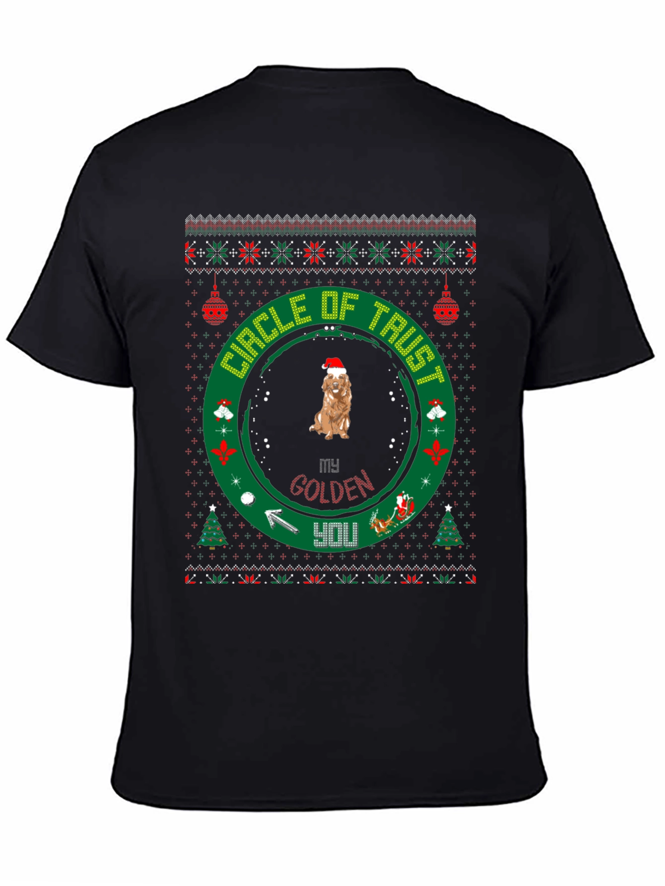 Golden Retriever Christmas Circle of Trust T-Shirt