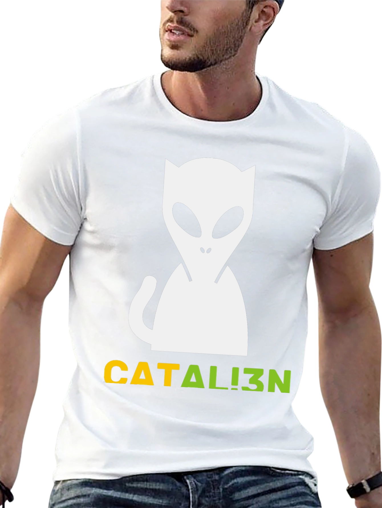 Catalien T-Shirt: Cat Meets Alien Graphic Tee