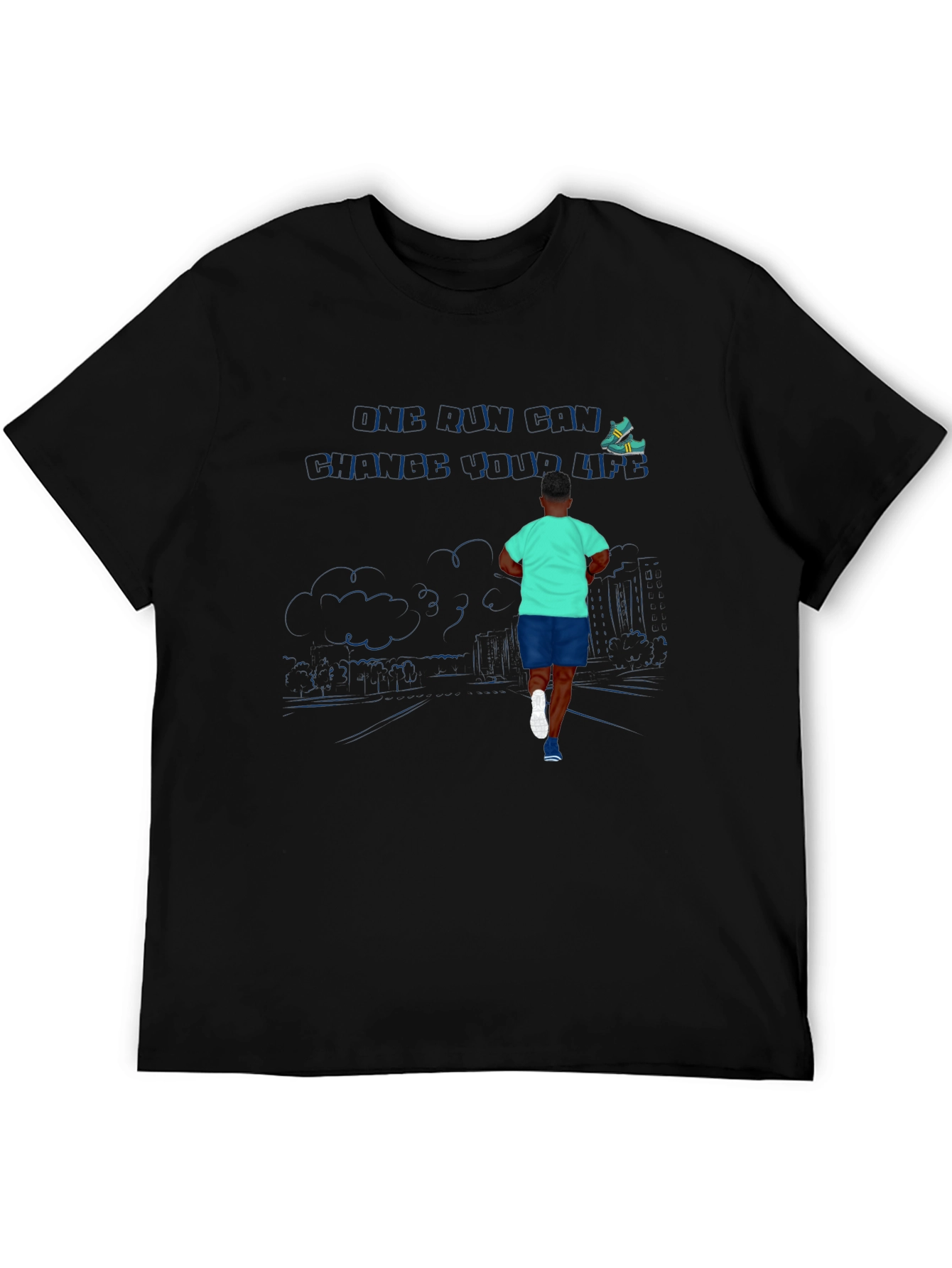 Cool Graphic Tee - Running Man Design