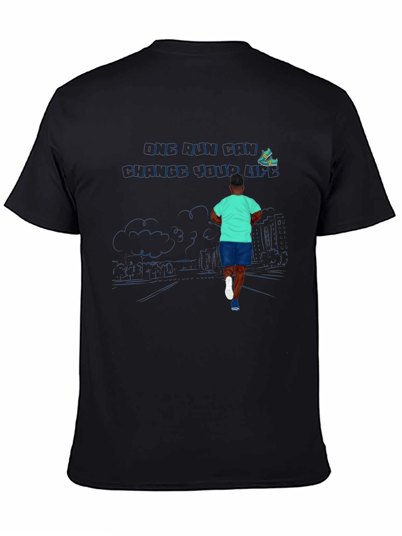 Cool Graphic Tee - Running Man Design