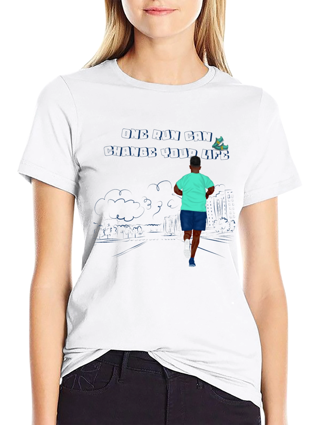 Cool Graphic Tee - Running Man Design