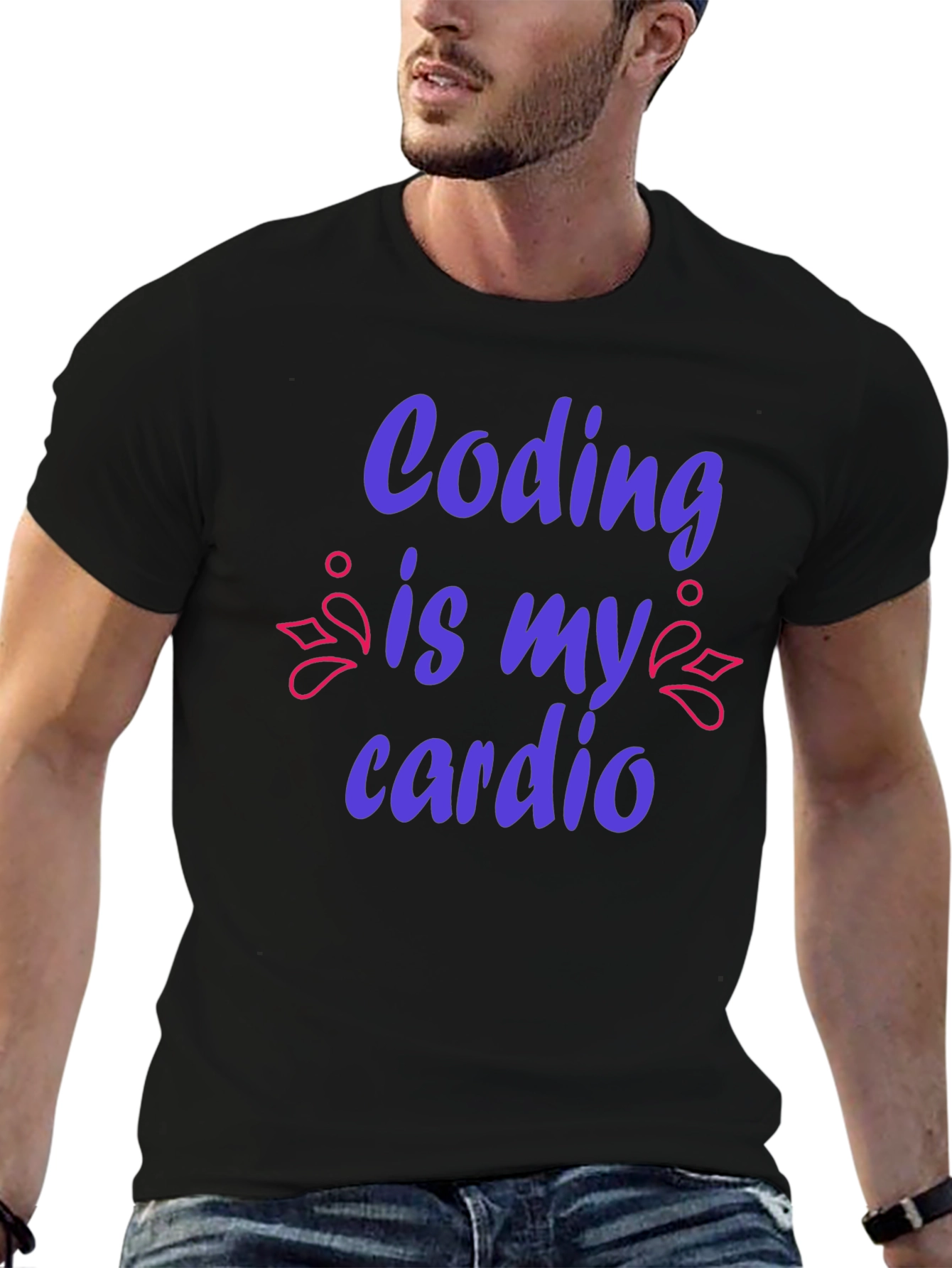 Coding Is My Cardio Black T-Shirt