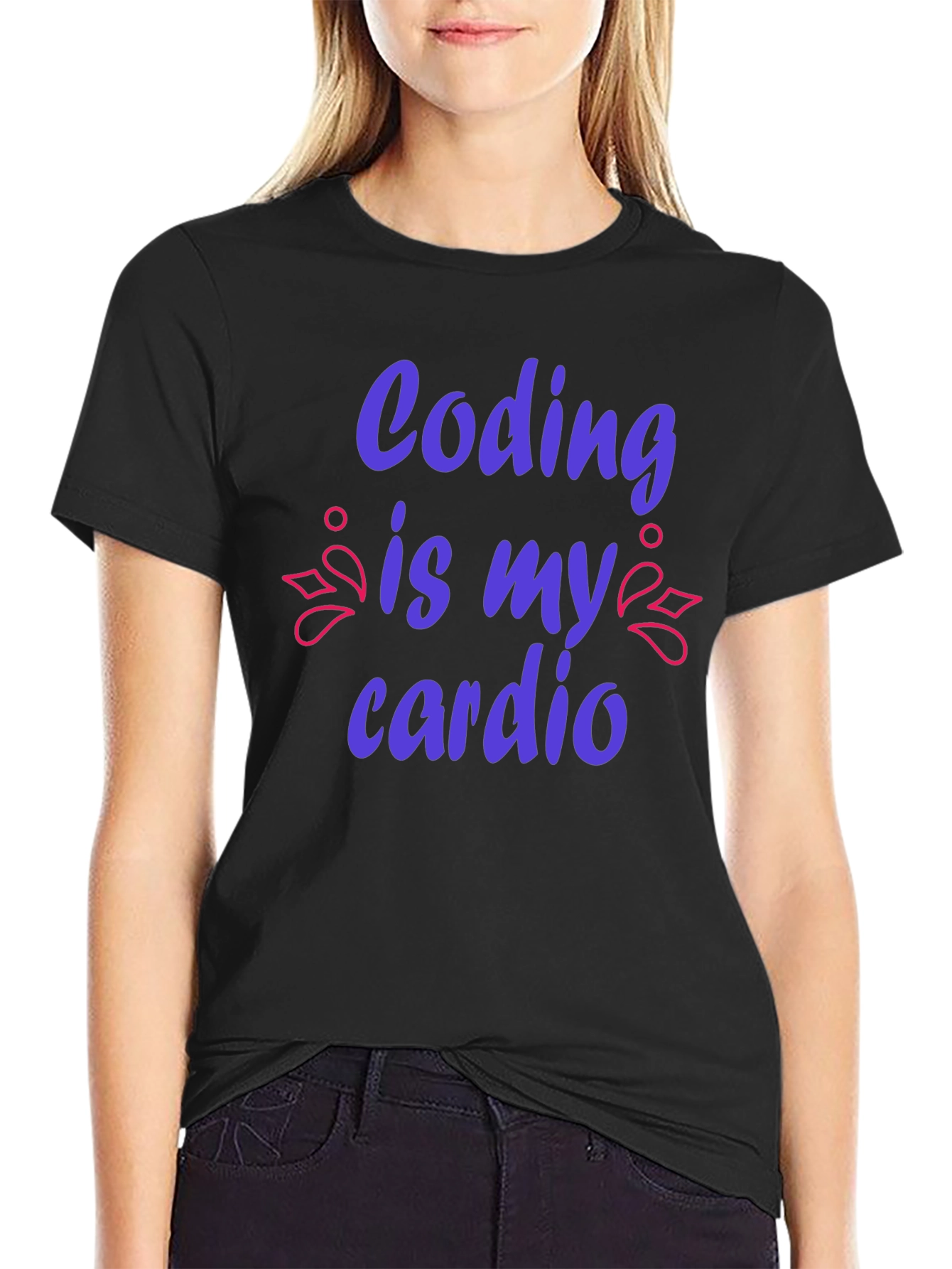 Coding Is My Cardio Black T-Shirt