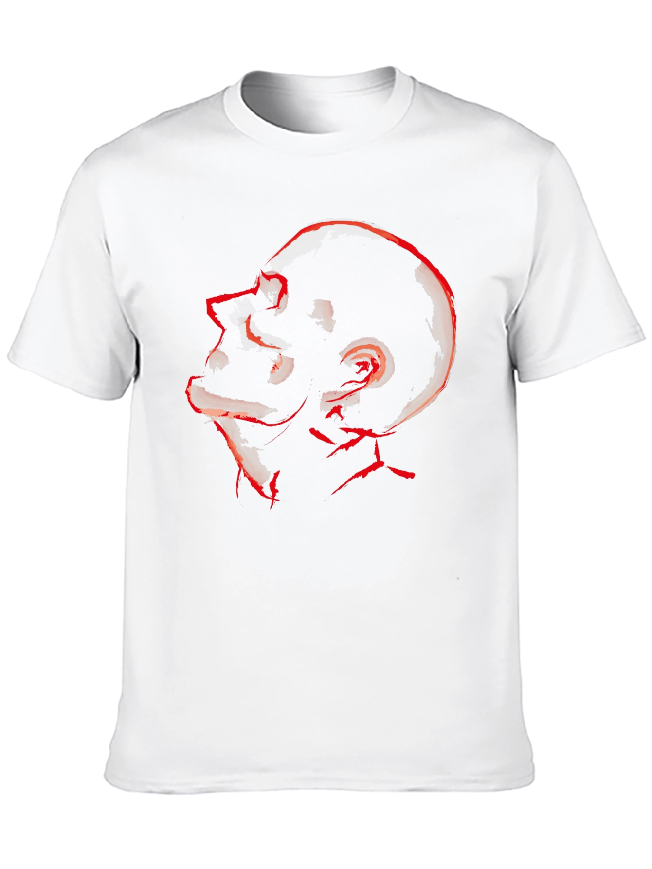 Abstract Red Skull Graphic Tee