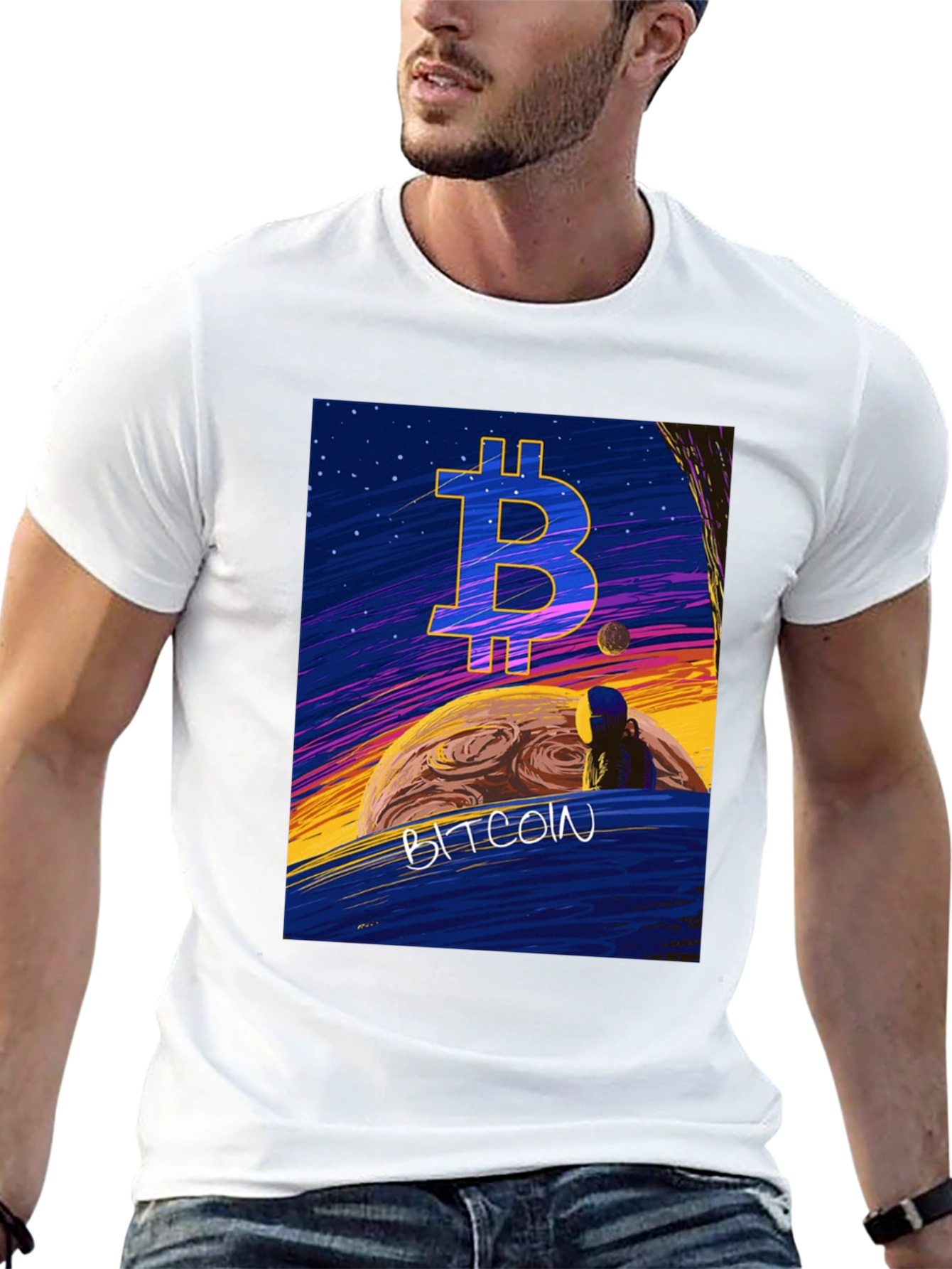 Bitcoin Planet Graphic T-Shirt - Crypto Currency Tee
