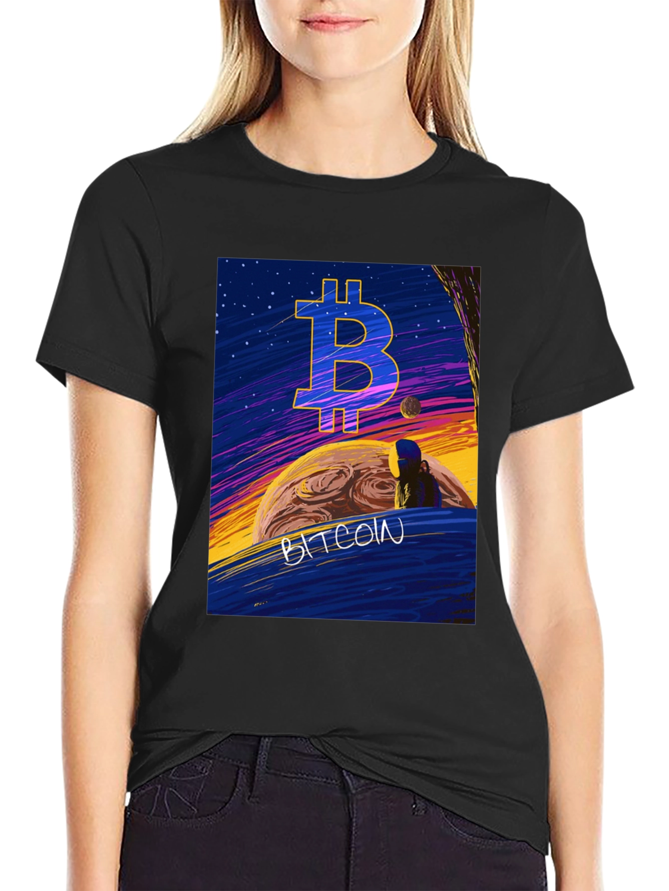 Bitcoin Planet Graphic T-Shirt - Crypto Currency Tee