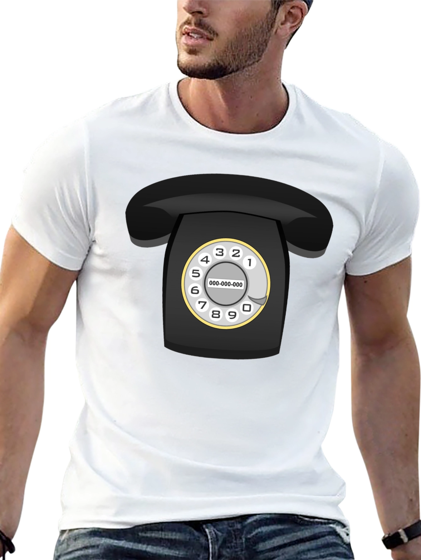 Retro Rotary Phone Graphic Tee - Classic Cool!