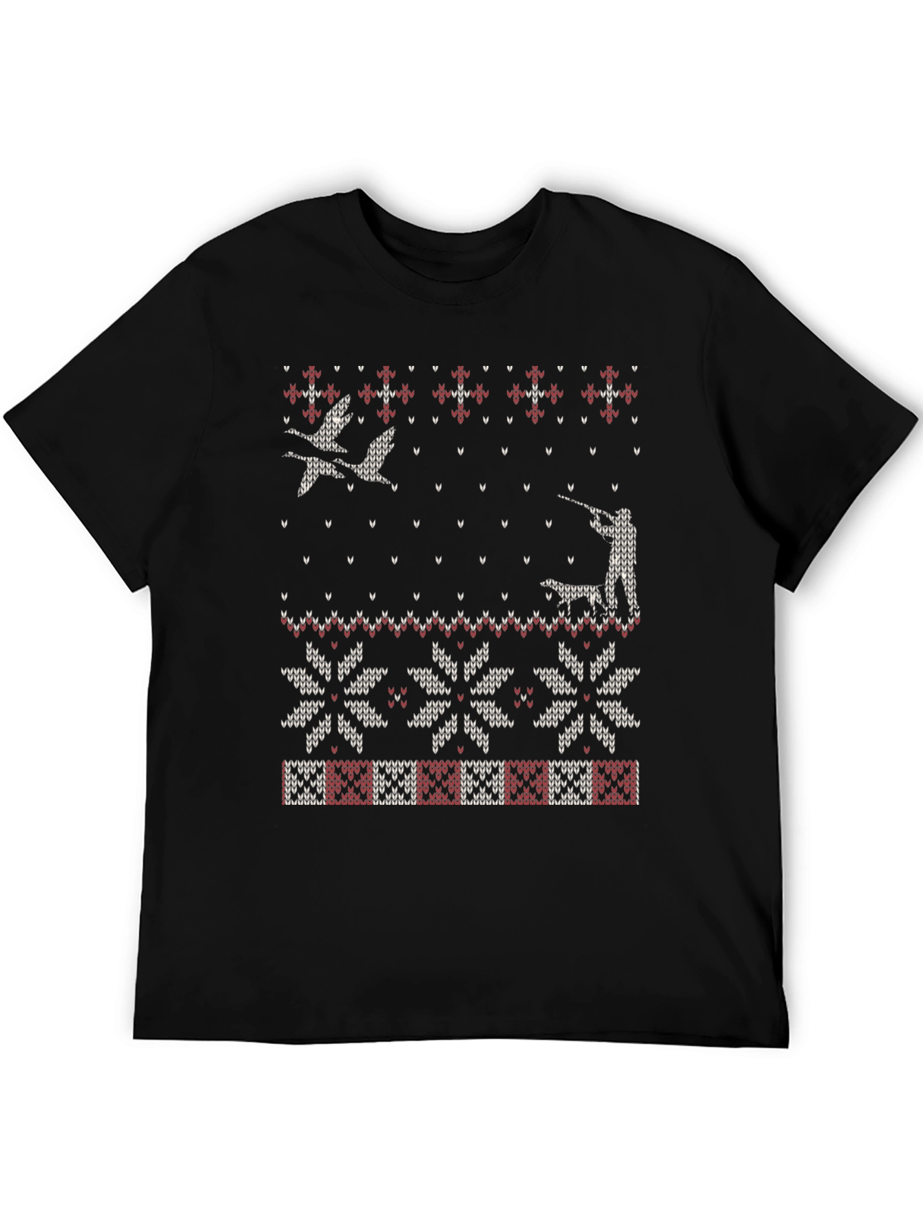 Ugly Christmas Sweater Style Hunting T-Shirt