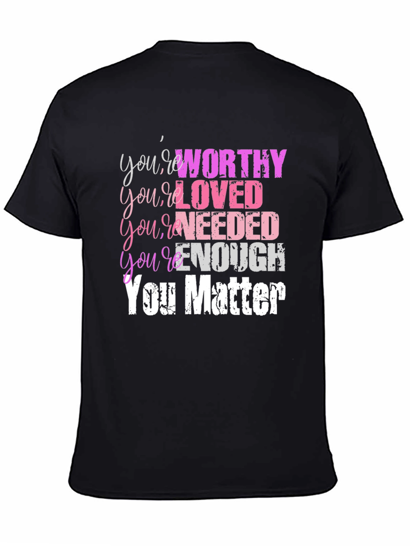 Inspirational You Matter Graphic Tee - Black
