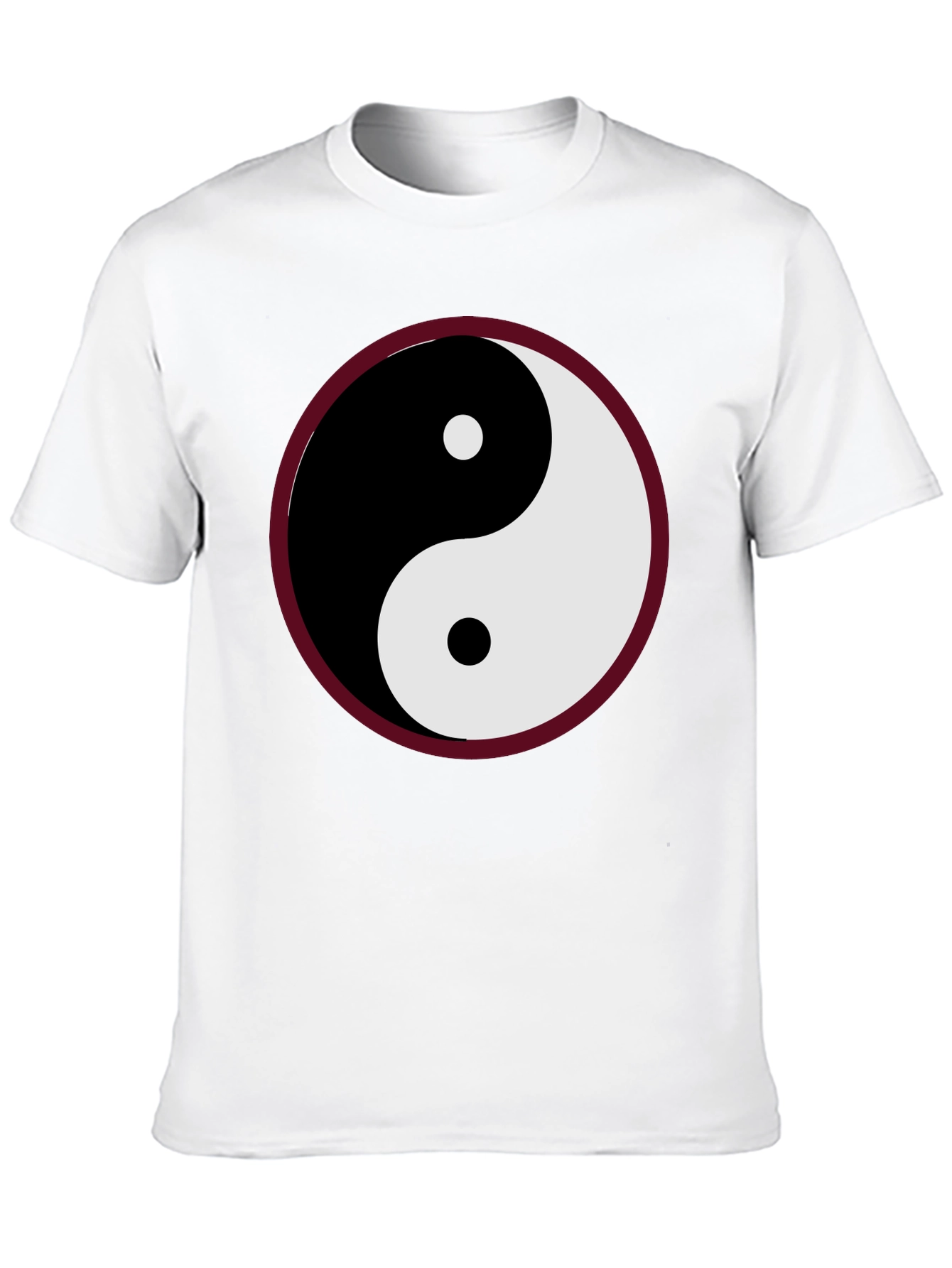 Yin Yang Symbol Graphic Tee - Black Cotton Blend