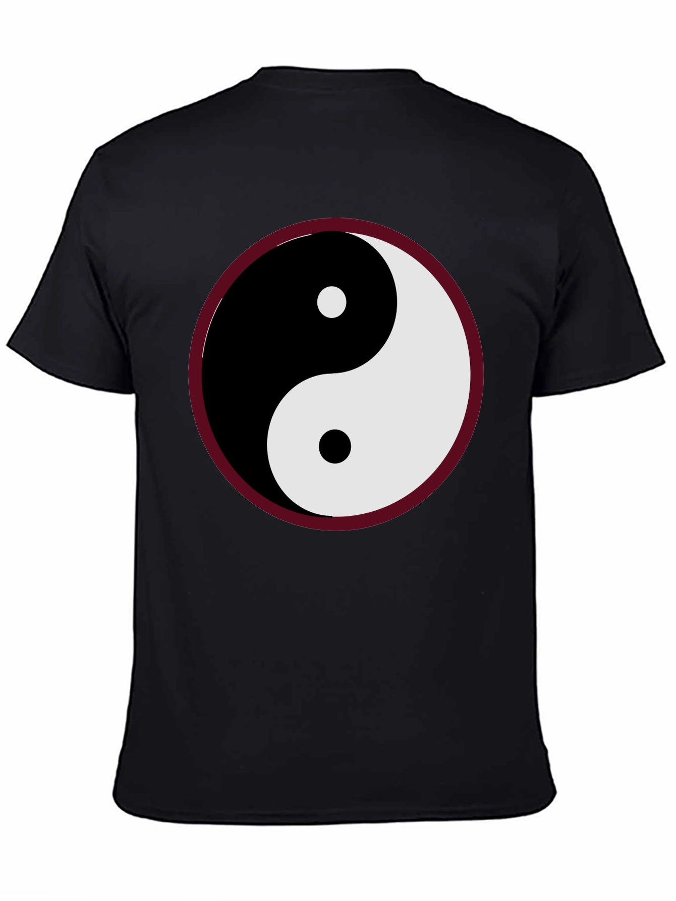 Yin Yang Symbol Graphic Tee - Black Cotton Blend