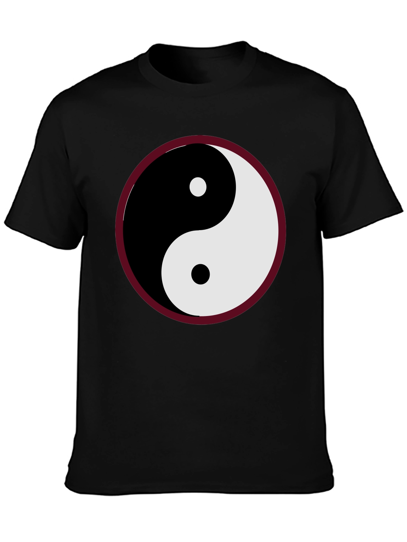 Yin Yang Symbol Graphic Tee - Black Cotton Blend