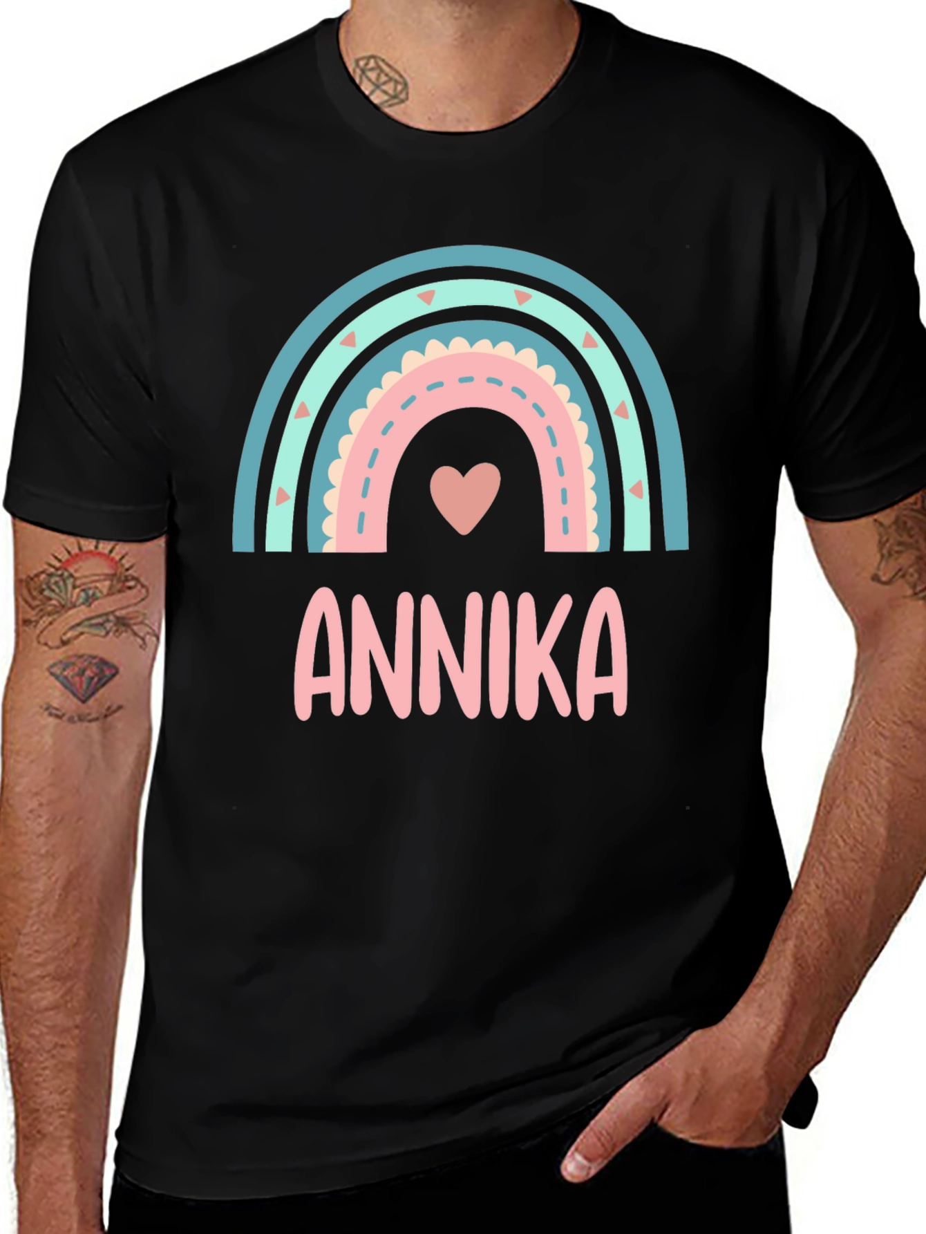 Annika Rainbow Personalized Kids T-Shirt