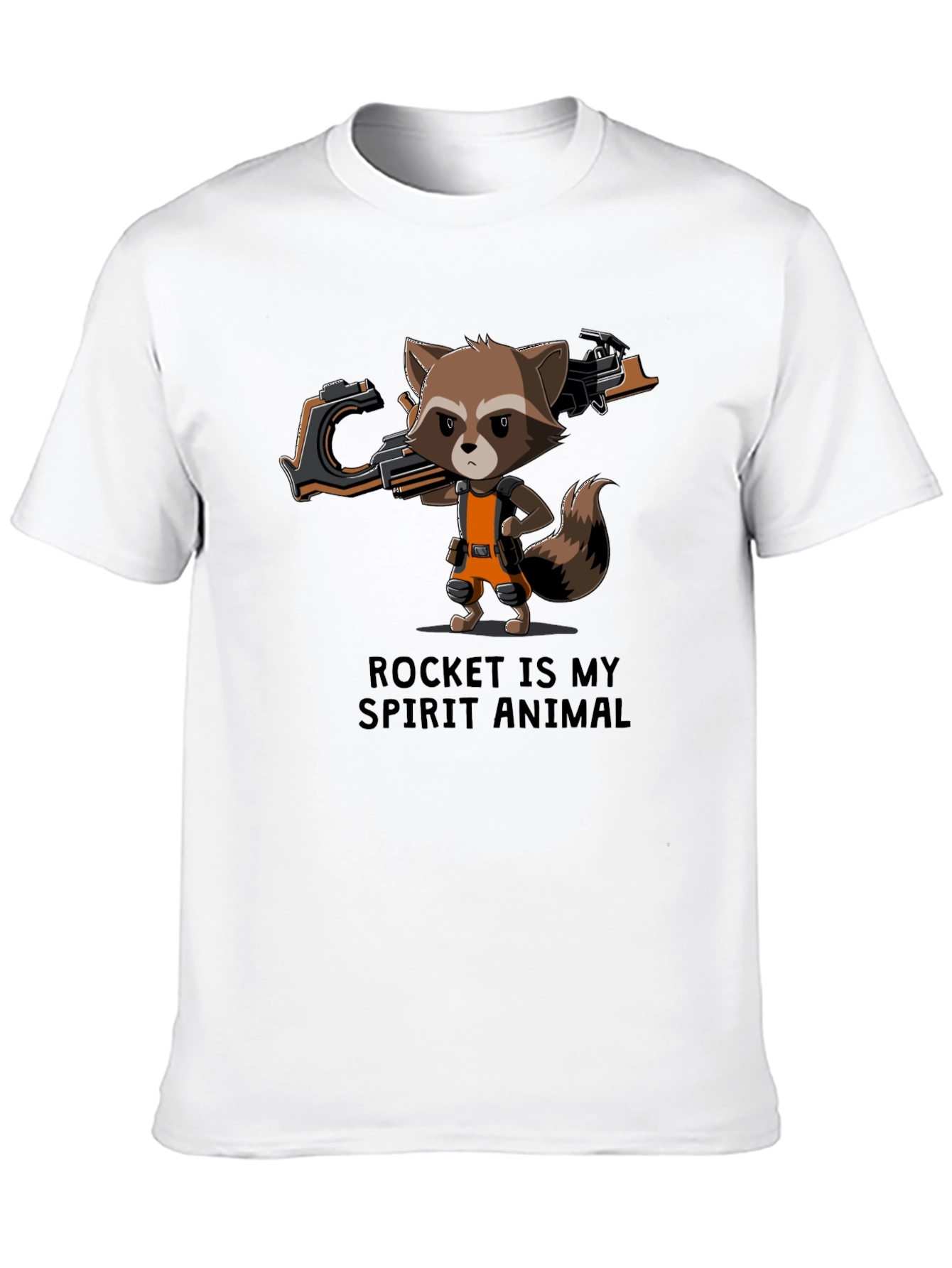 Rocket Raccoon Spirit Animal Black T-Shirt