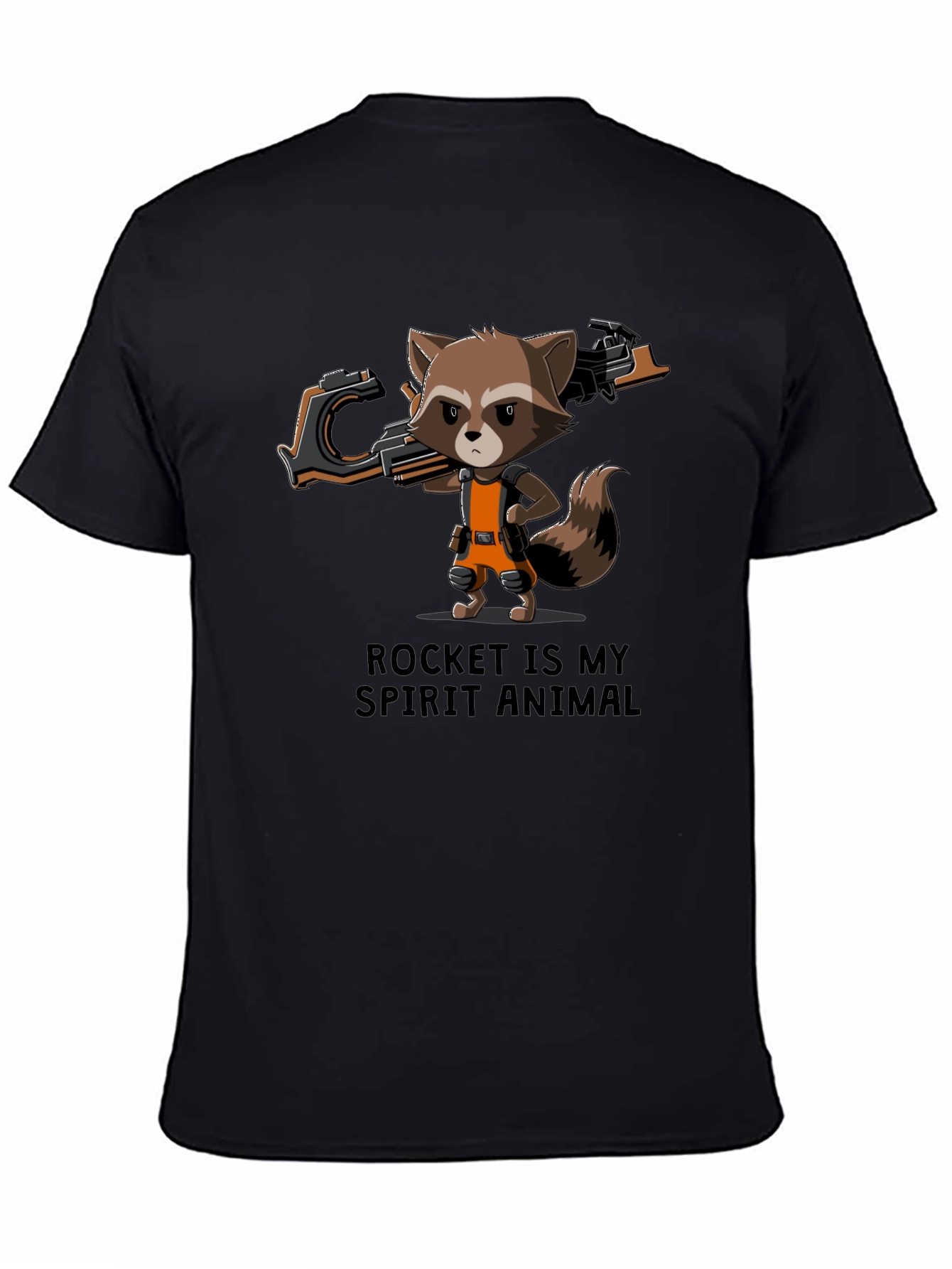 Rocket Raccoon Spirit Animal Black T-Shirt