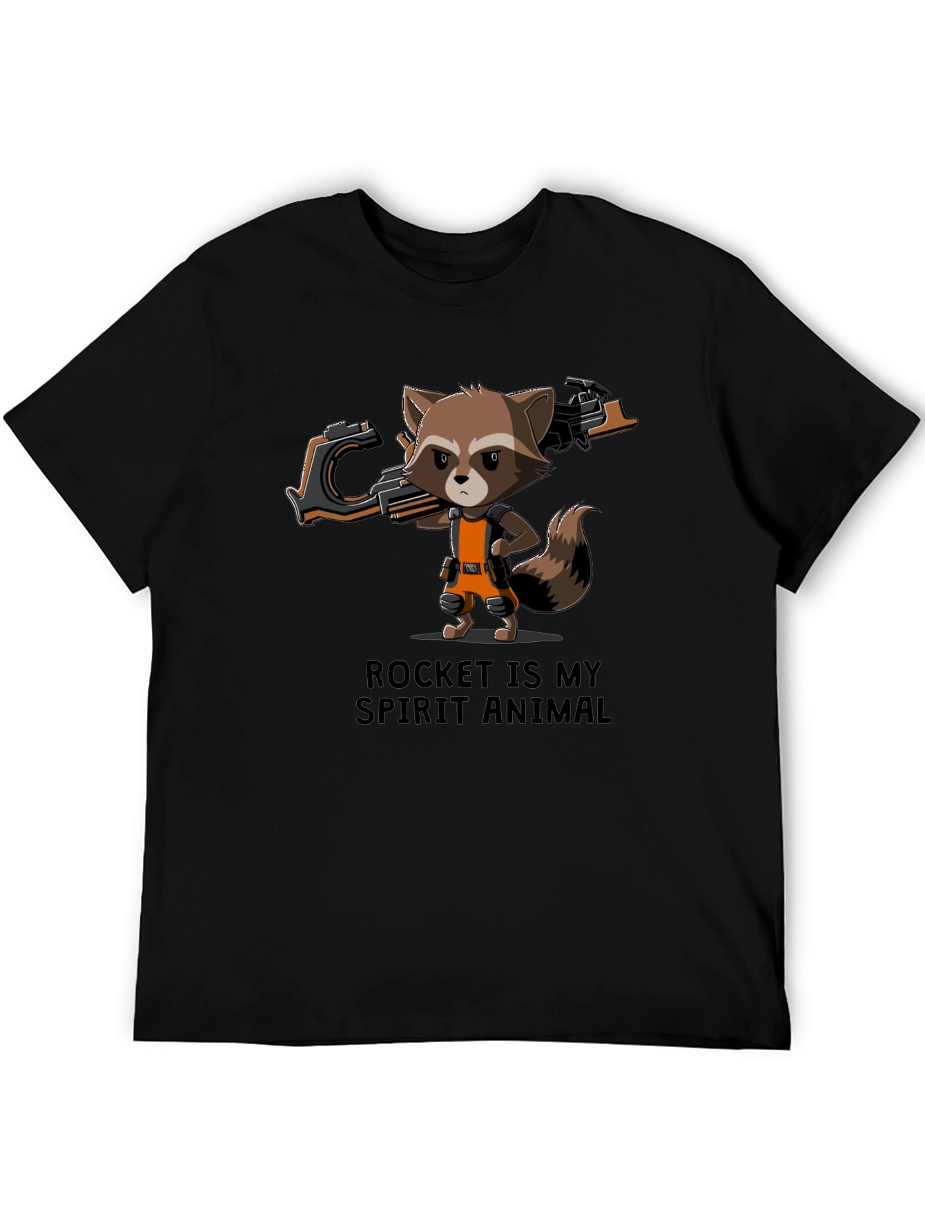 Rocket Raccoon Spirit Animal Black T-Shirt