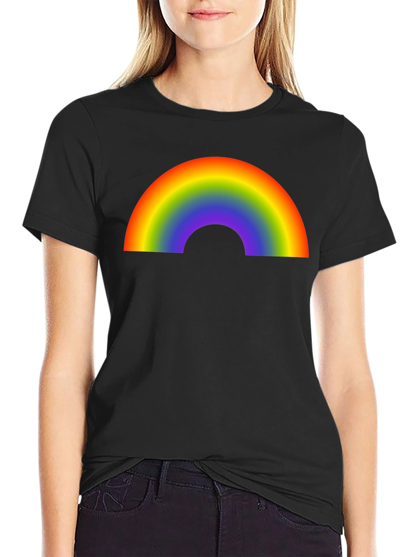 Rainbow Graphic Black T-Shirt
