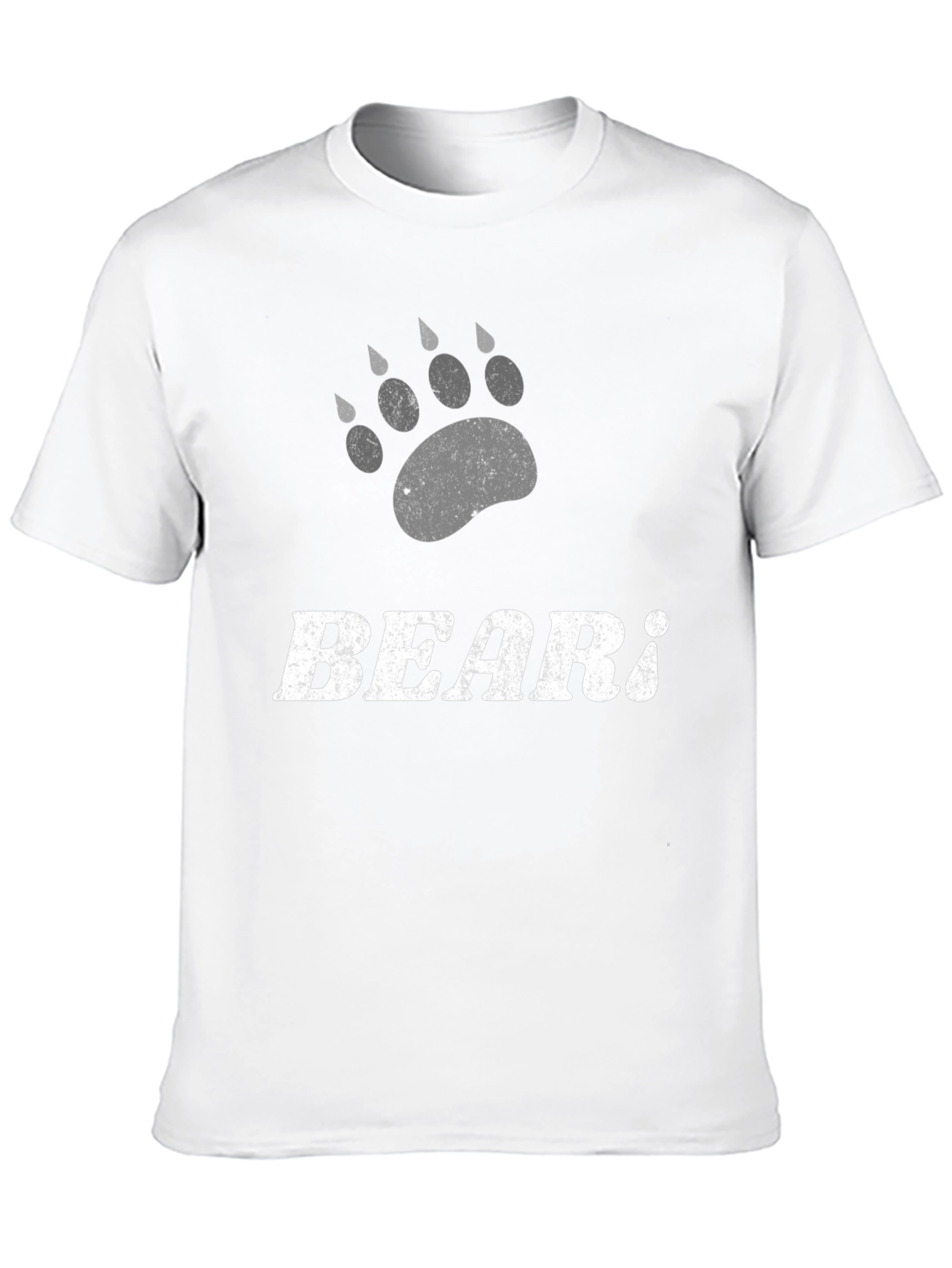 Bear Paw Print T-Shirt - Black Cotton Graphic Tee