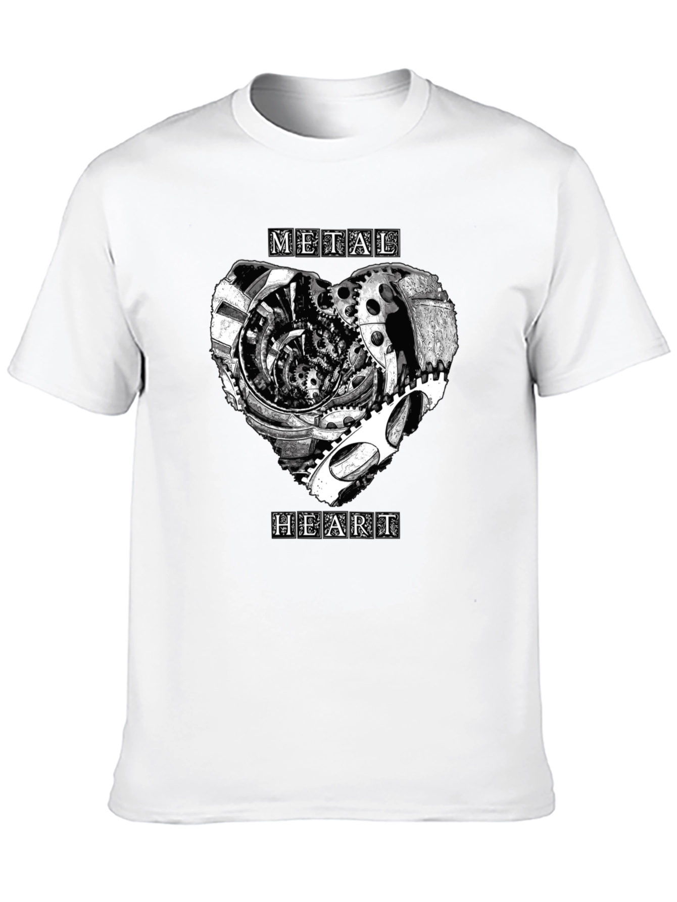 Metal Heart Gearwork T-Shirt - Black Graphic Tee