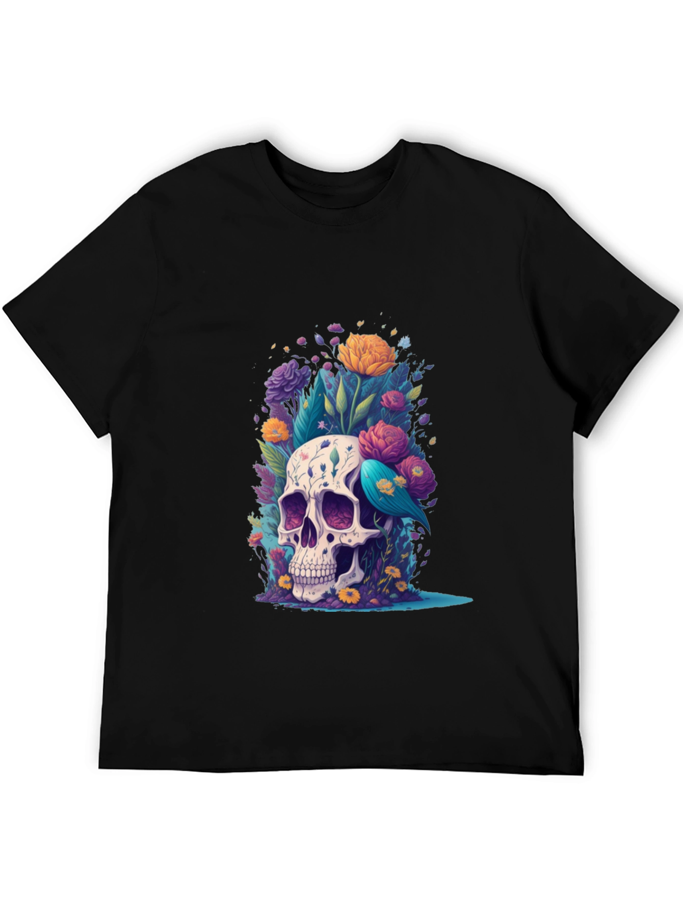 Floral Skull Graphic Tee - Stylish Comfort