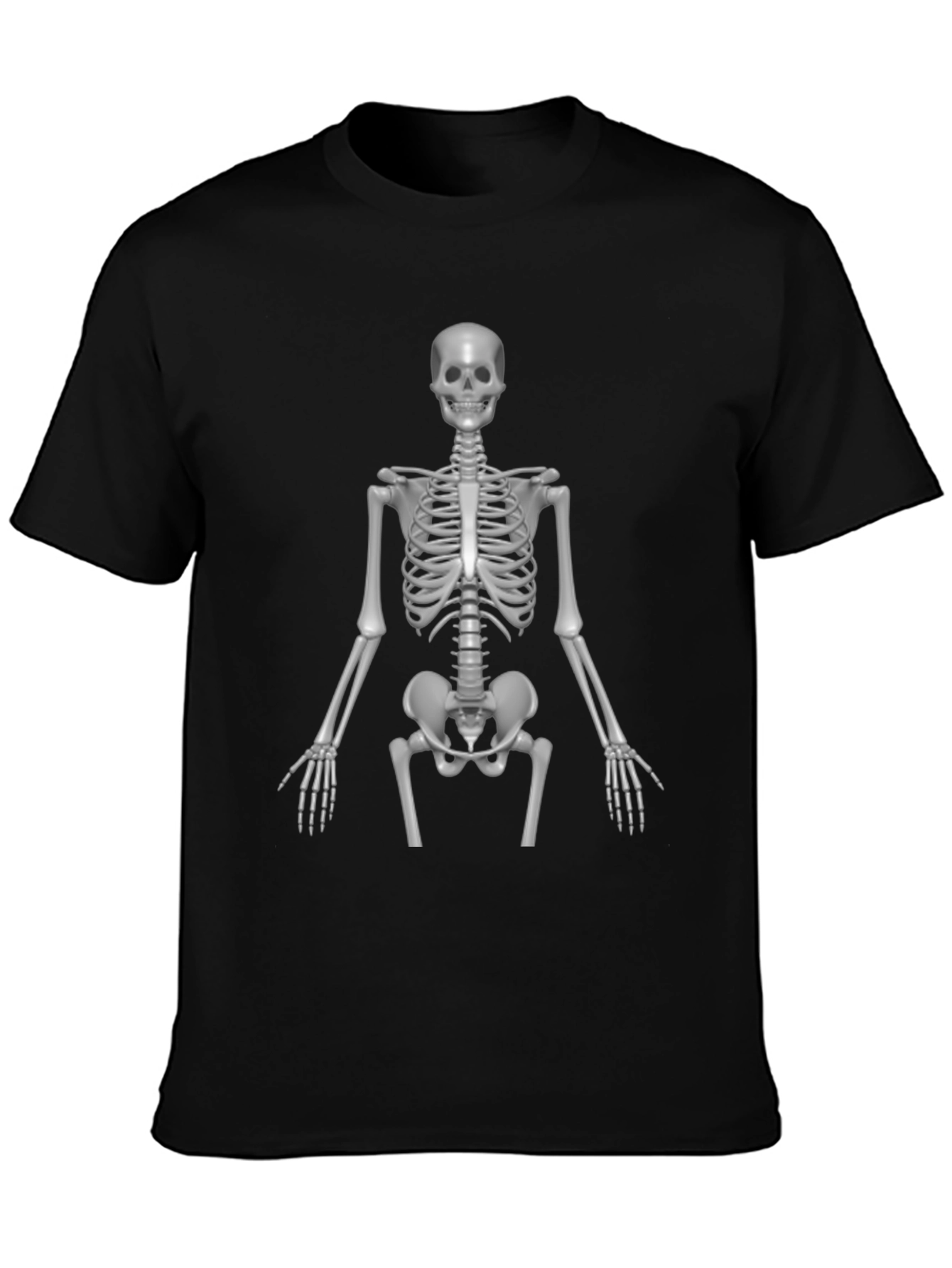Skeleton Print Black T-Shirt - Anatomical Halloween Tee