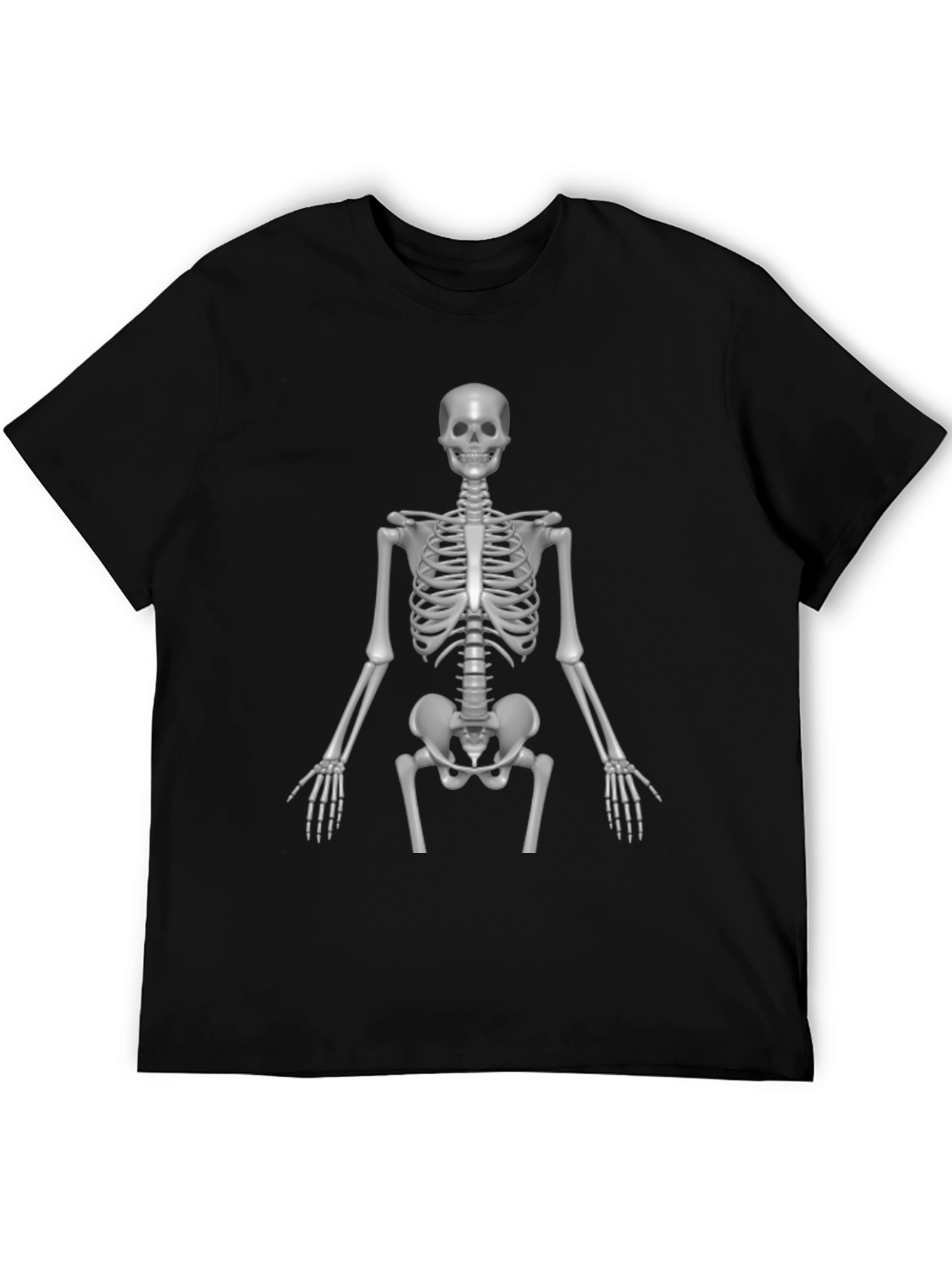 Skeleton Print Black T-Shirt - Anatomical Halloween Tee