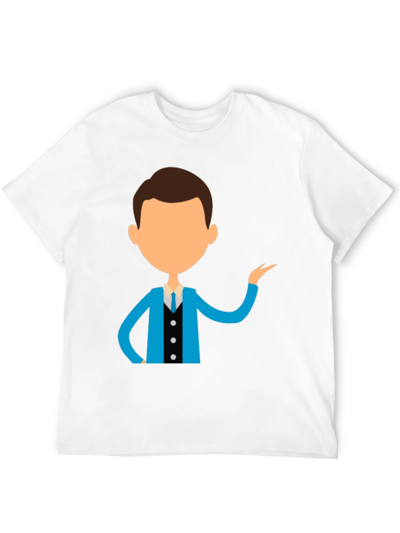Cartoon Style Business Man Black T-Shirt