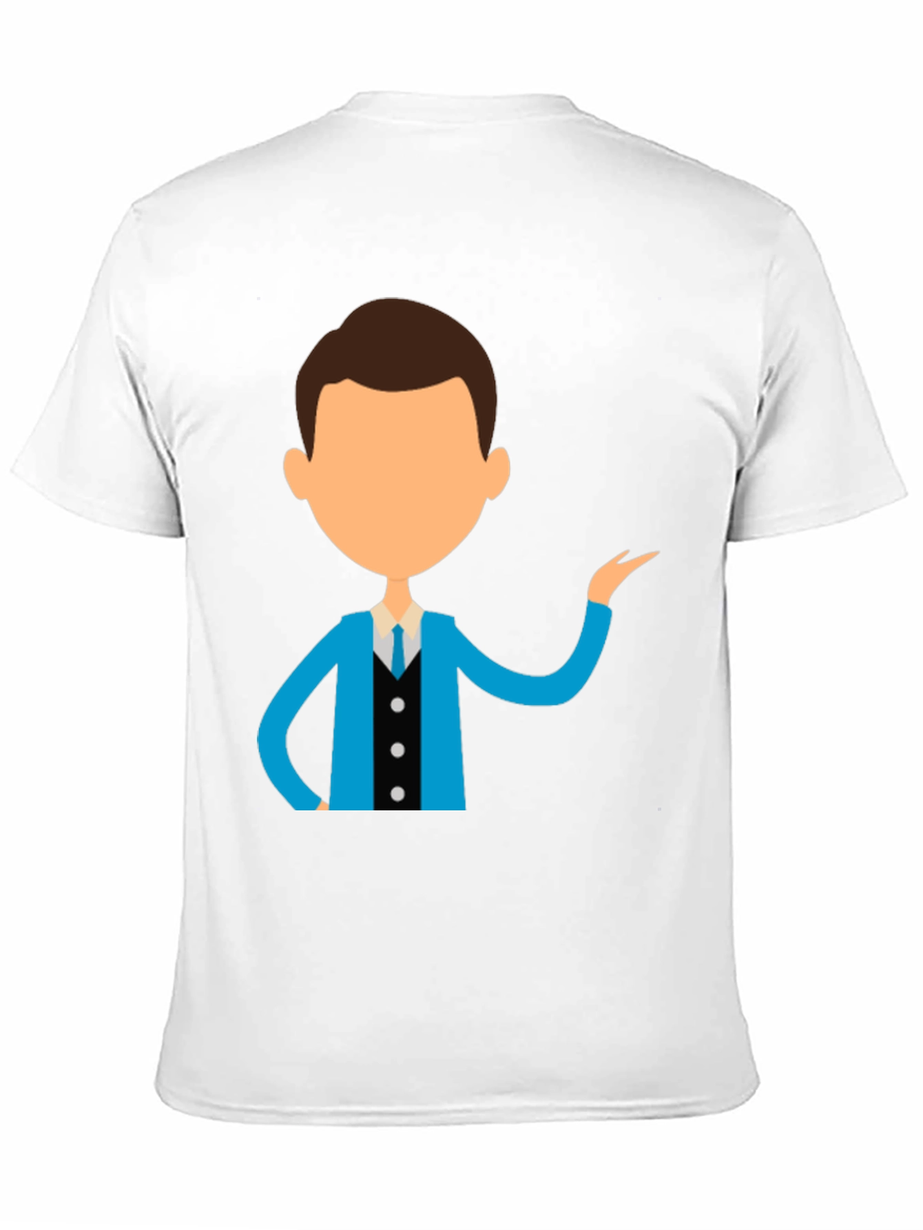 Cartoon Style Business Man Black T-Shirt