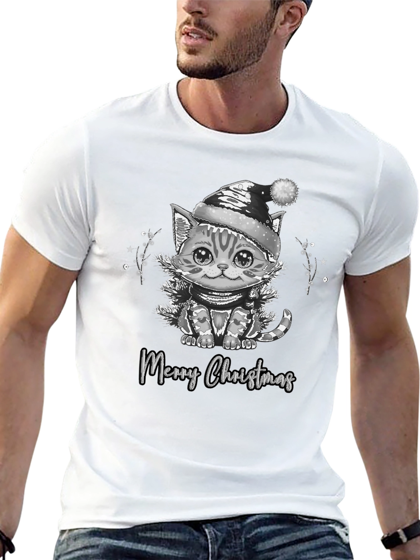 Merry Christmas Cat T-Shirt