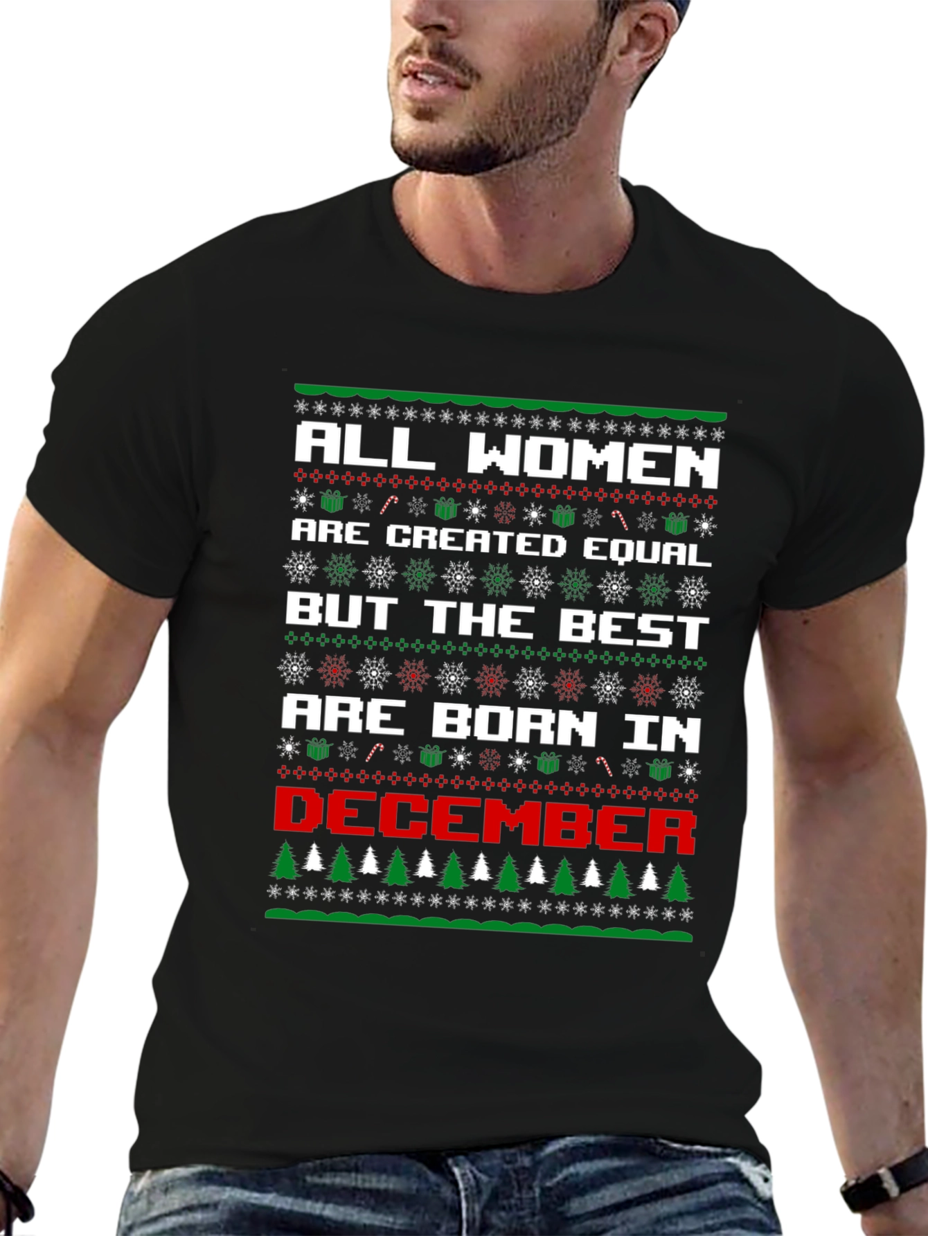 Women Born in December Ugly Christmas Sweater T-Shirt