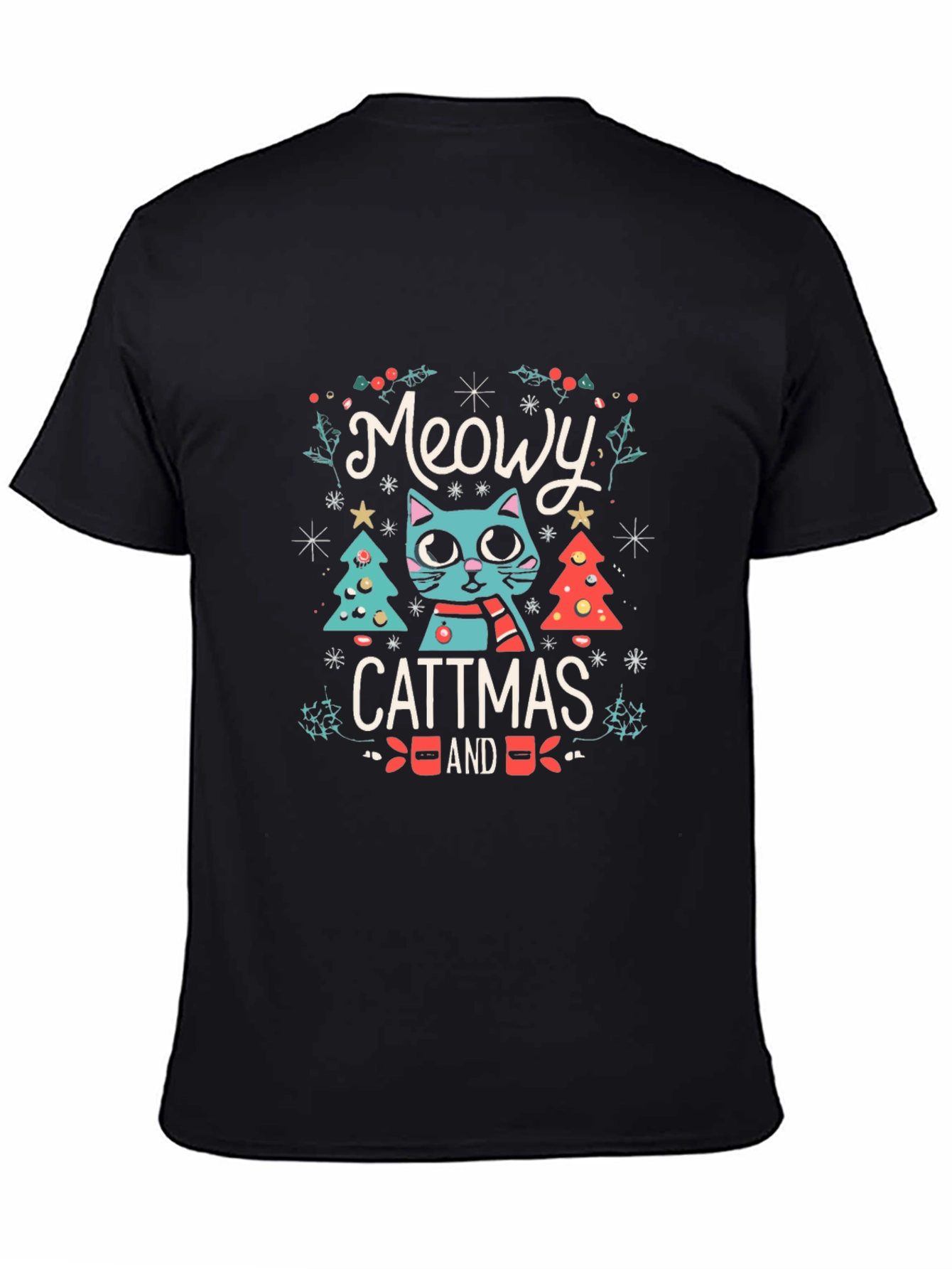 Meowy Cattmas T-Shirt - Festive Holiday Cat Tee