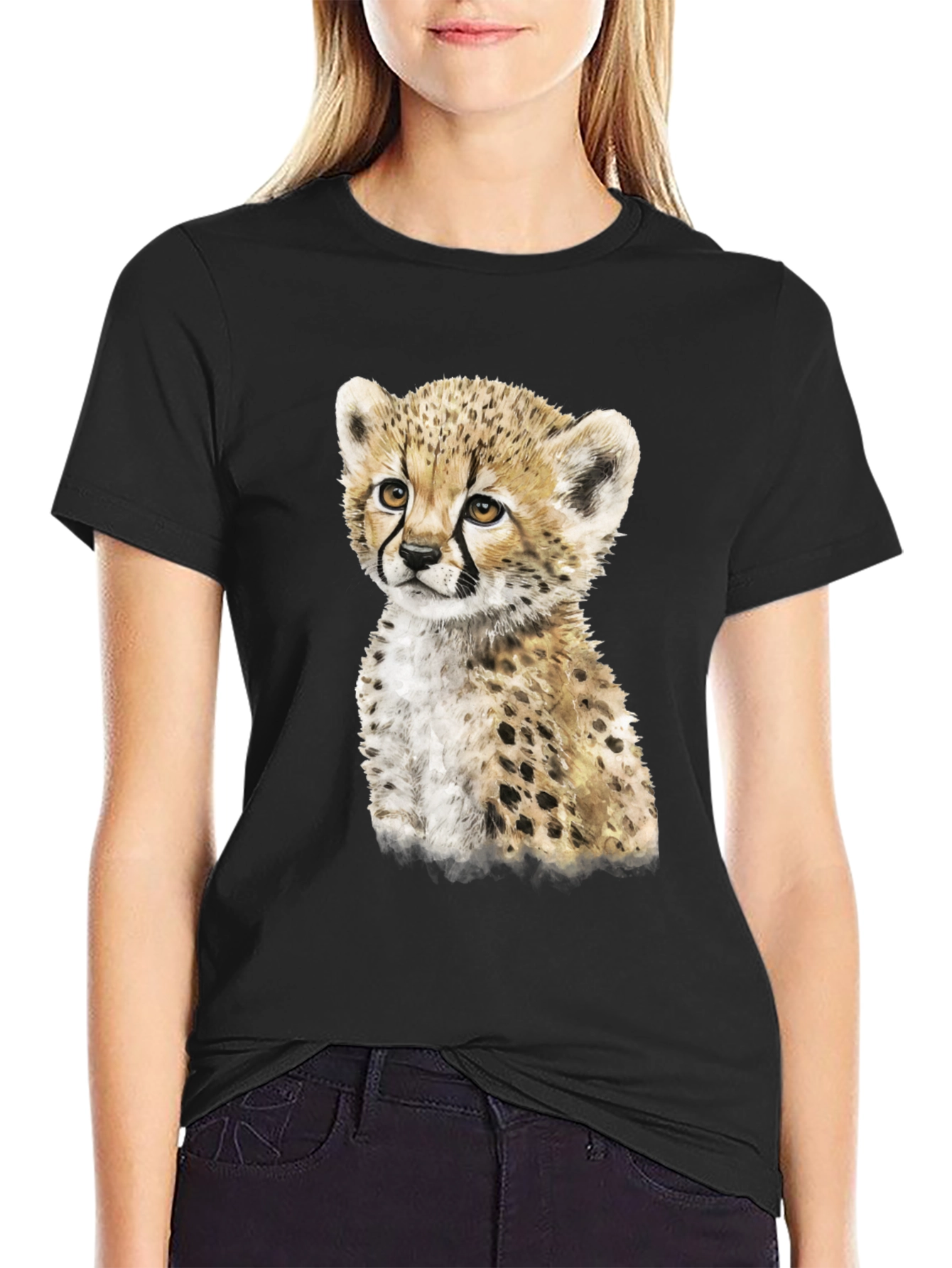 Cheetah Cub Graphic Tee - Cute Animal Print Shirt
