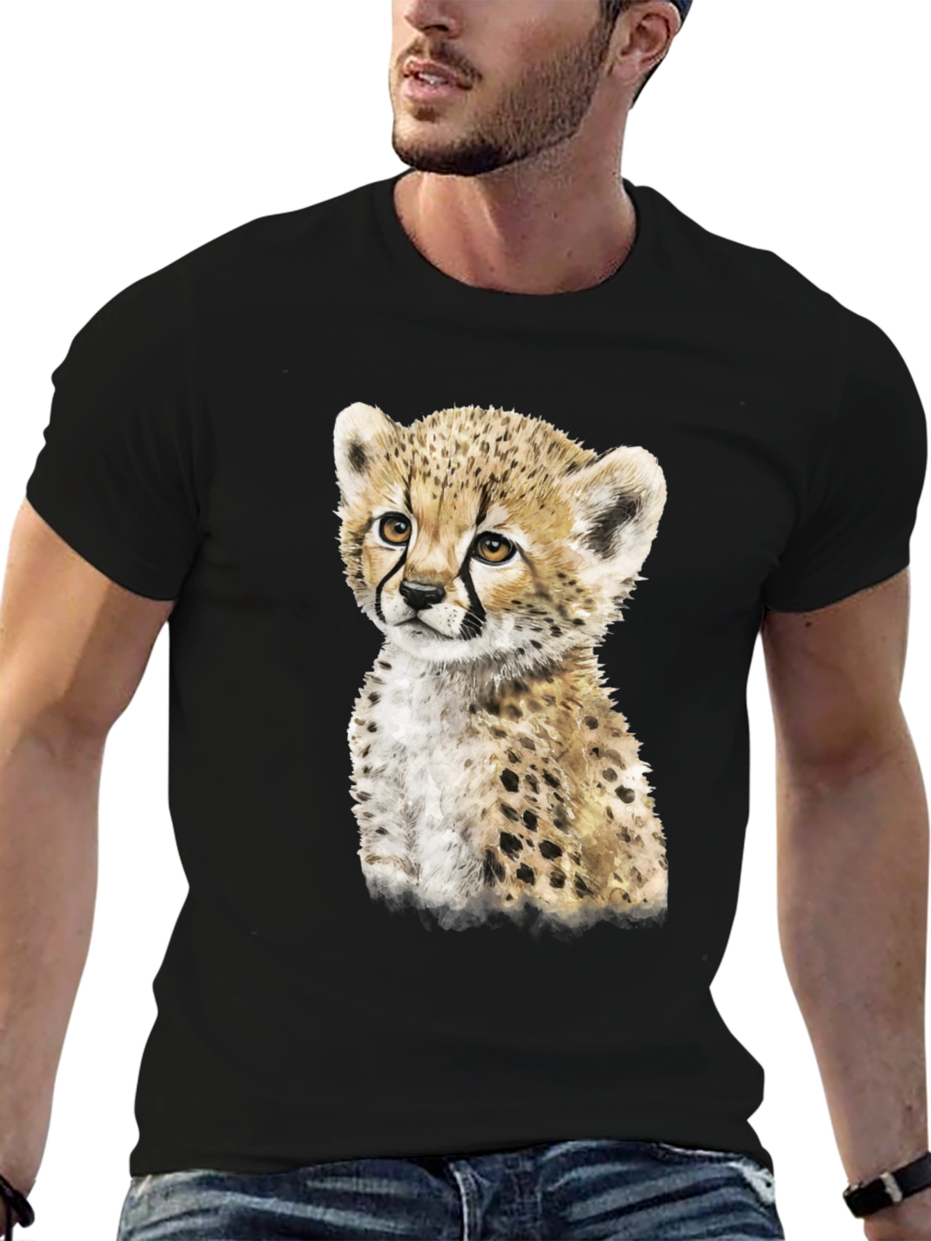 Cheetah Cub Graphic Tee - Cute Animal Print Shirt